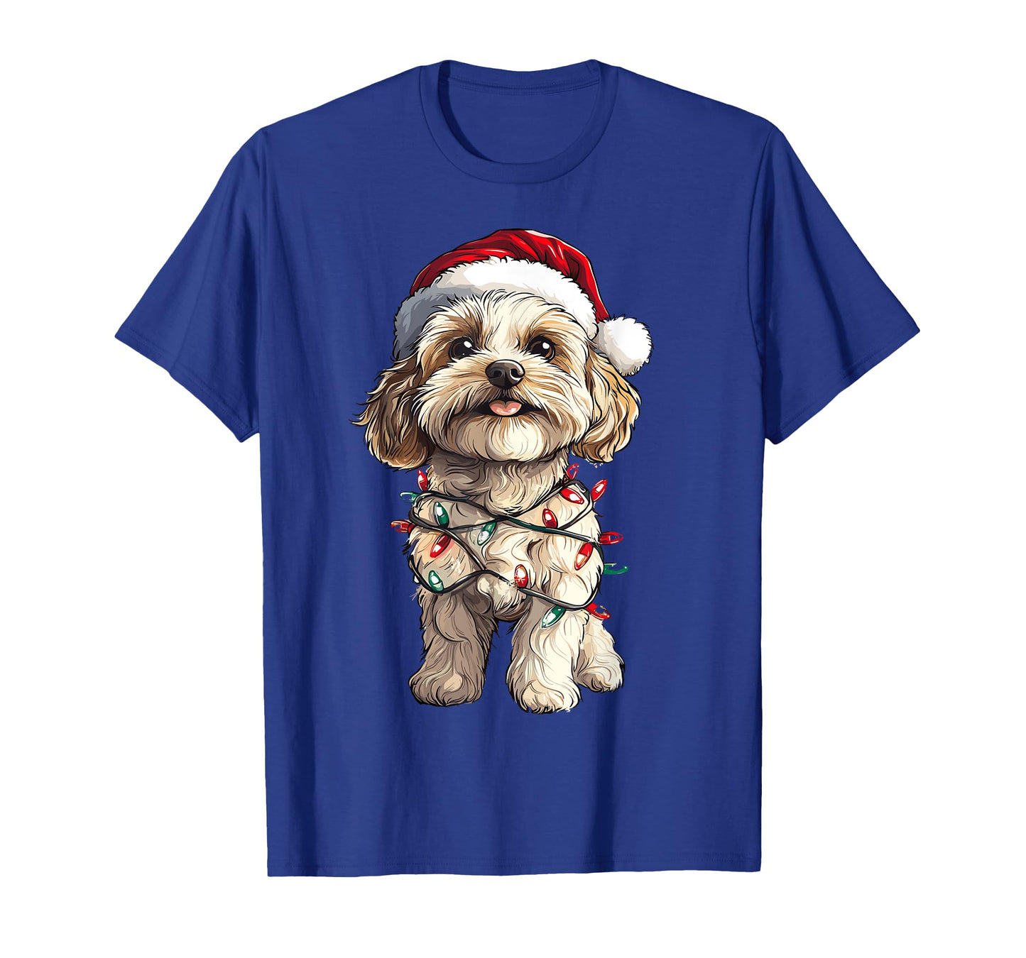 Cavachon Santa Christmas Tree Lights Xmas Dog Lover Pajama T-Shirt