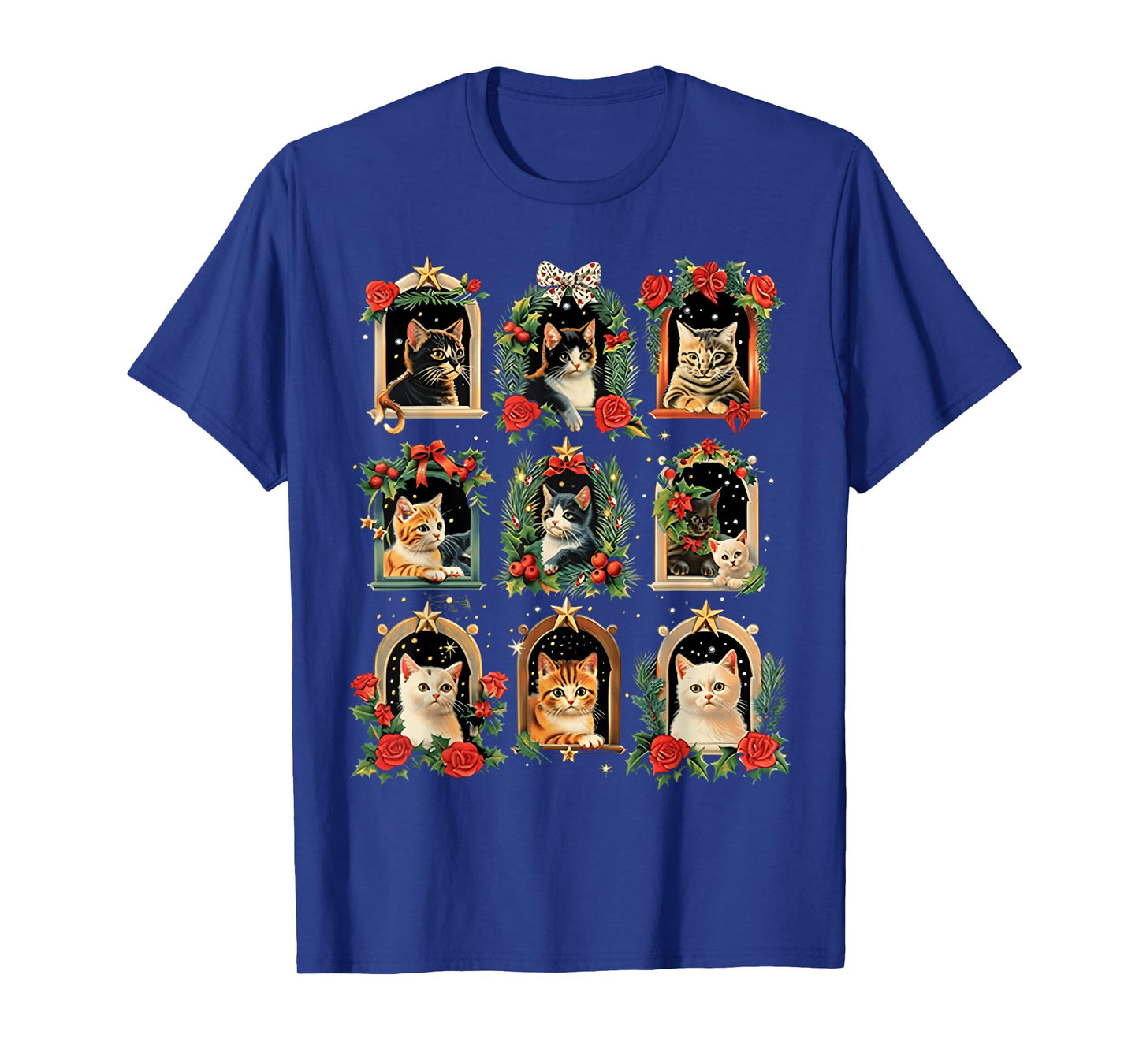Vintage Kitten Christmas Cats, Cat Mom, Cat Dad Women Men T-Shirt