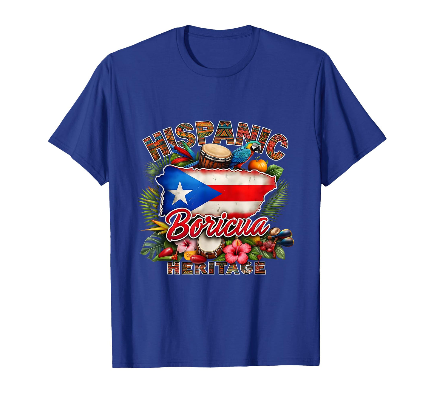 Boricua Heritage Hispanic Puerto Rico Flag Month Tree Roots T-Shirt