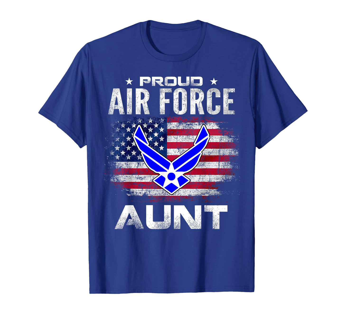 Proud Air Force Aunt With American Flag Gift Veteran T-Shirt