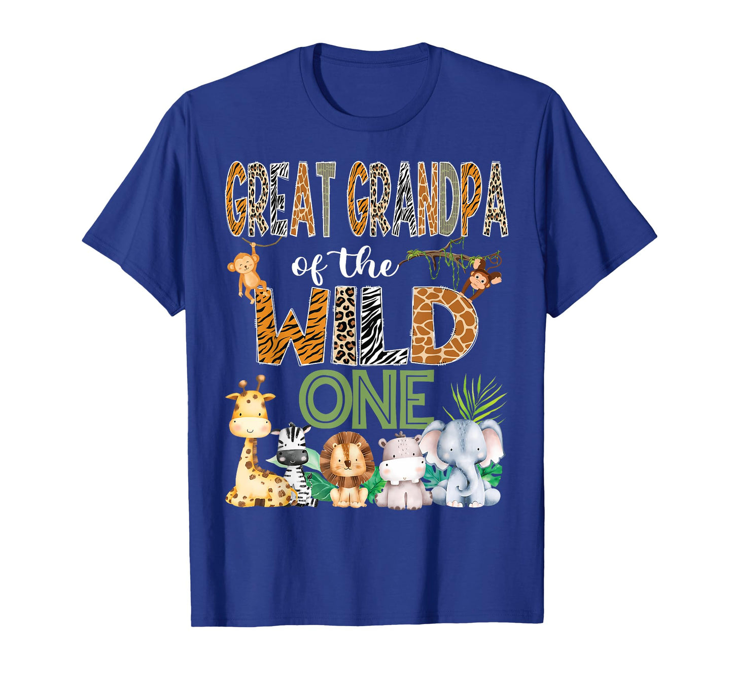 Great Grandpa Of The Wild One 1St Birthday Safari Zoo Jungle T-Shirt
