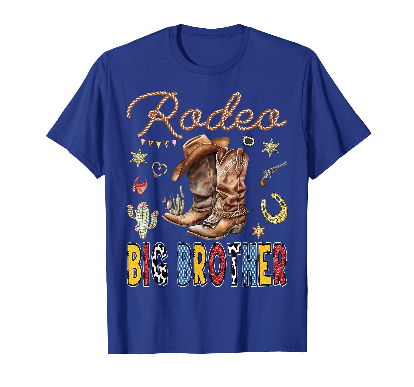 Rodeo Big Brother Western Cowboy Birthday Matching Family T-Shirt