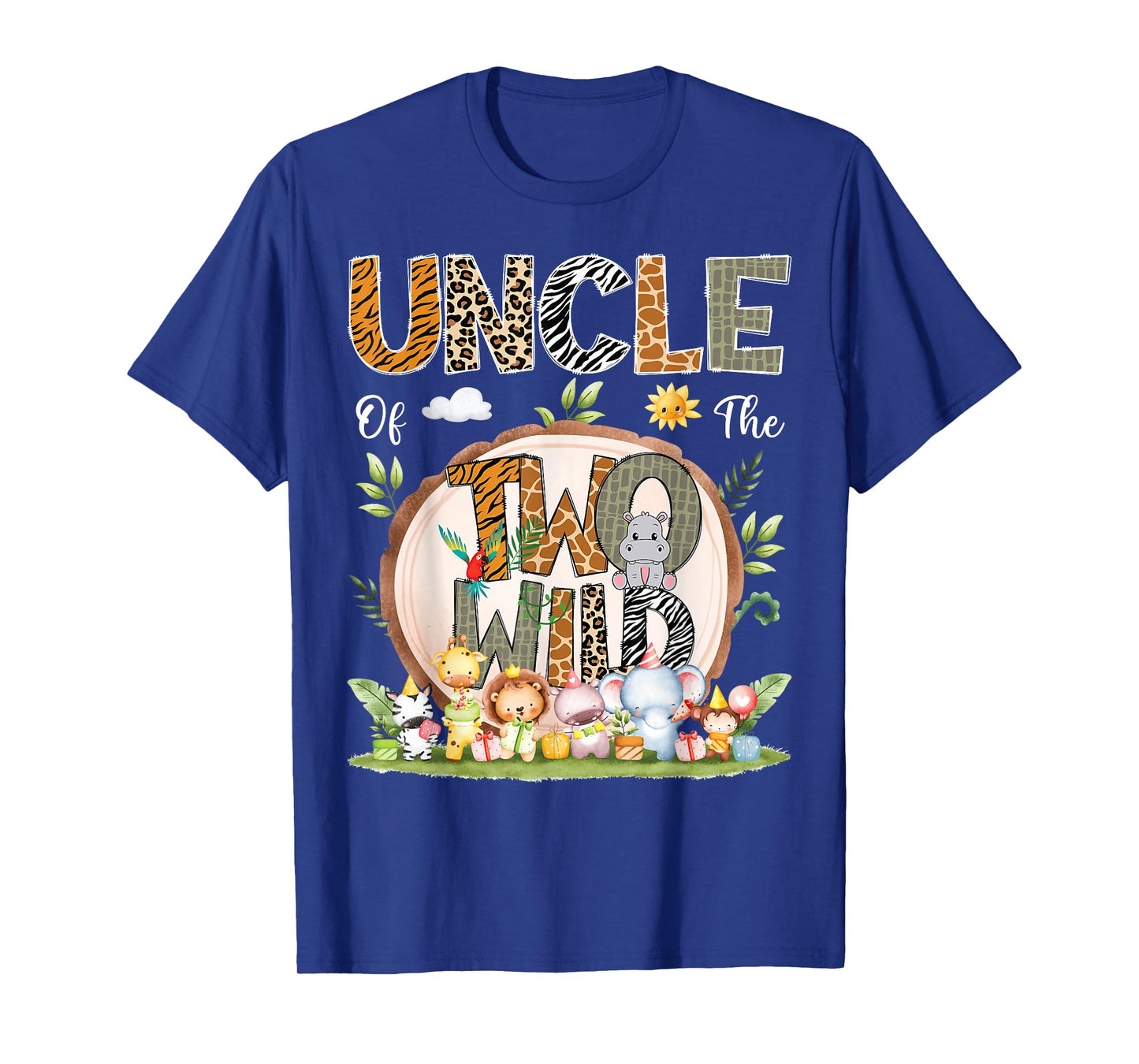Uncle Of The Two Wild Animal Safari 2Nd Birthday Party T-Shirt