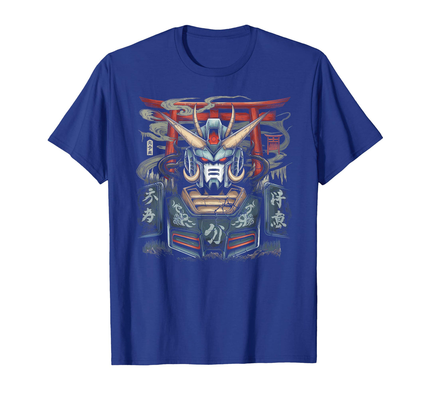 Mecha Tshirt Japanese Mecha Robot Head Anime Art Ukiyo-E T-Shirt