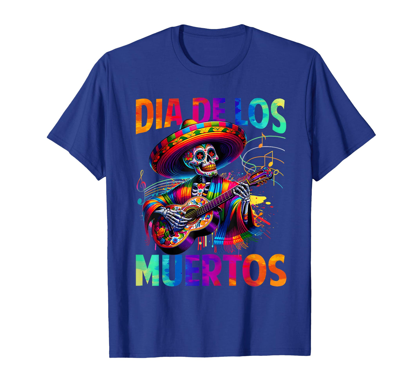 Dia de Muertos Skeleton Playing Guitar Day of The Dead Men T-Shirt