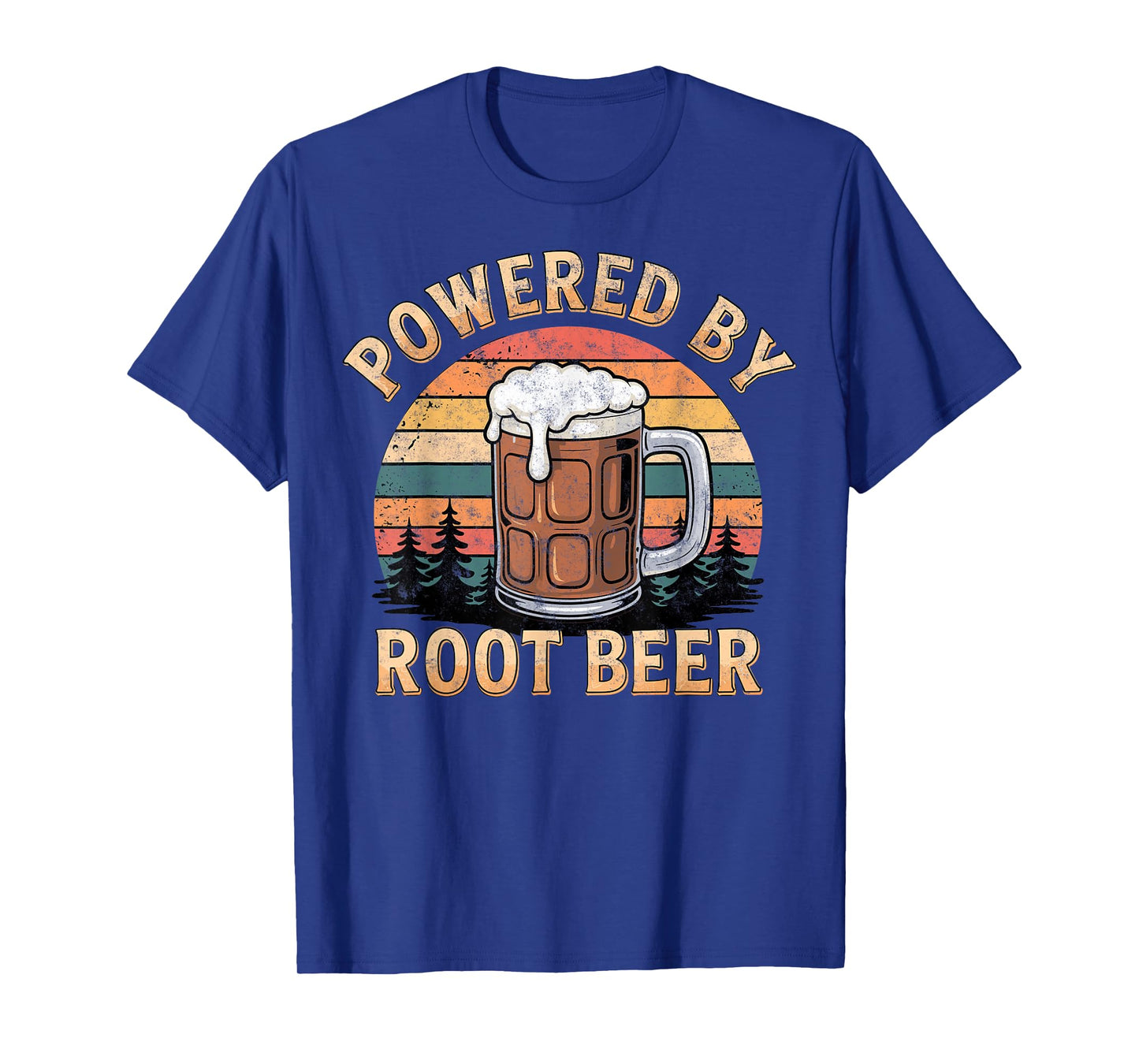 Powered by Root Beer Lover Retro Tee Drinking Party Joke T-Shirt