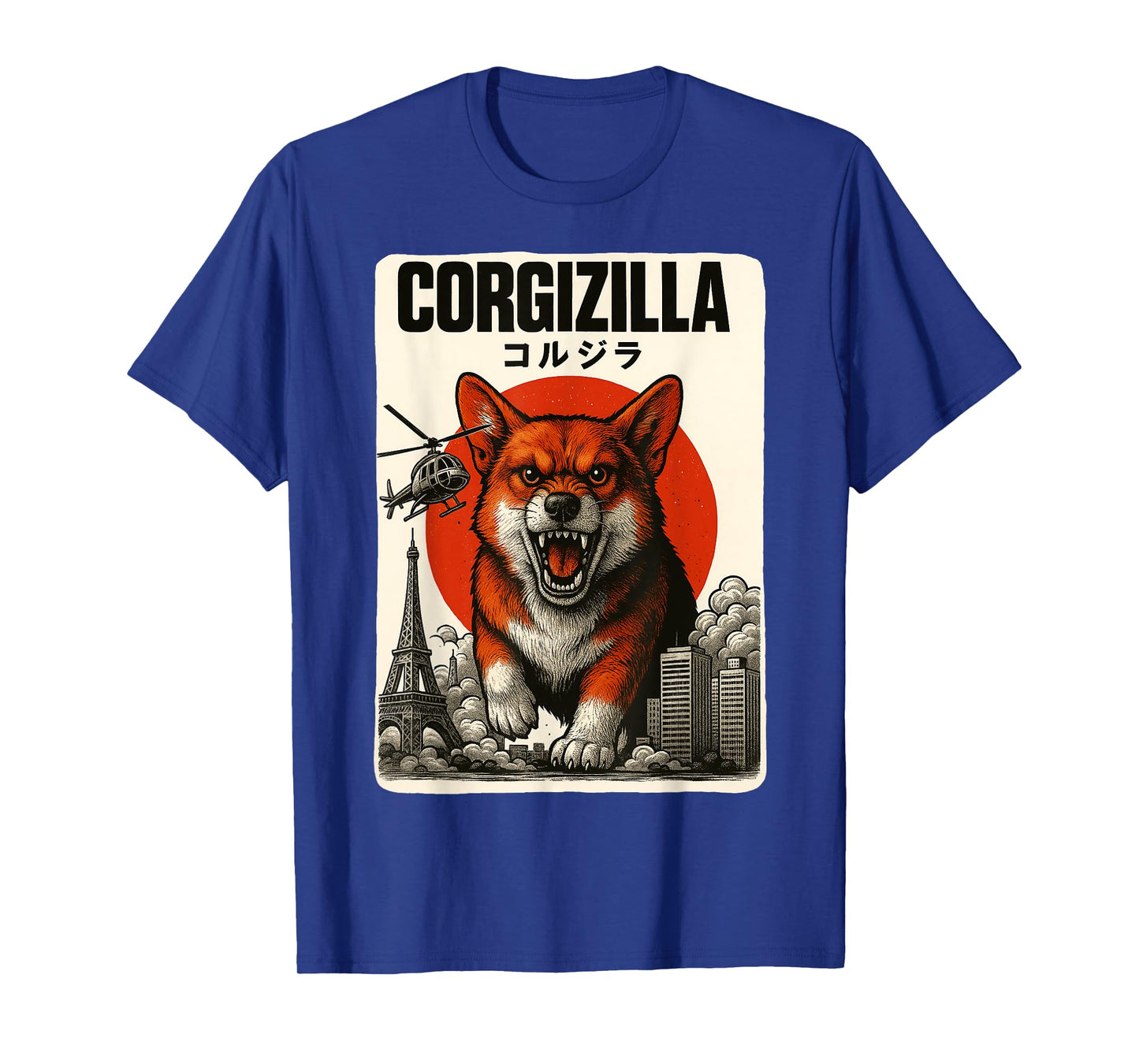 CorgiZilla Japanese Art Cute Corgi Dog Gifts For Mom Dad Kid T-Shirt