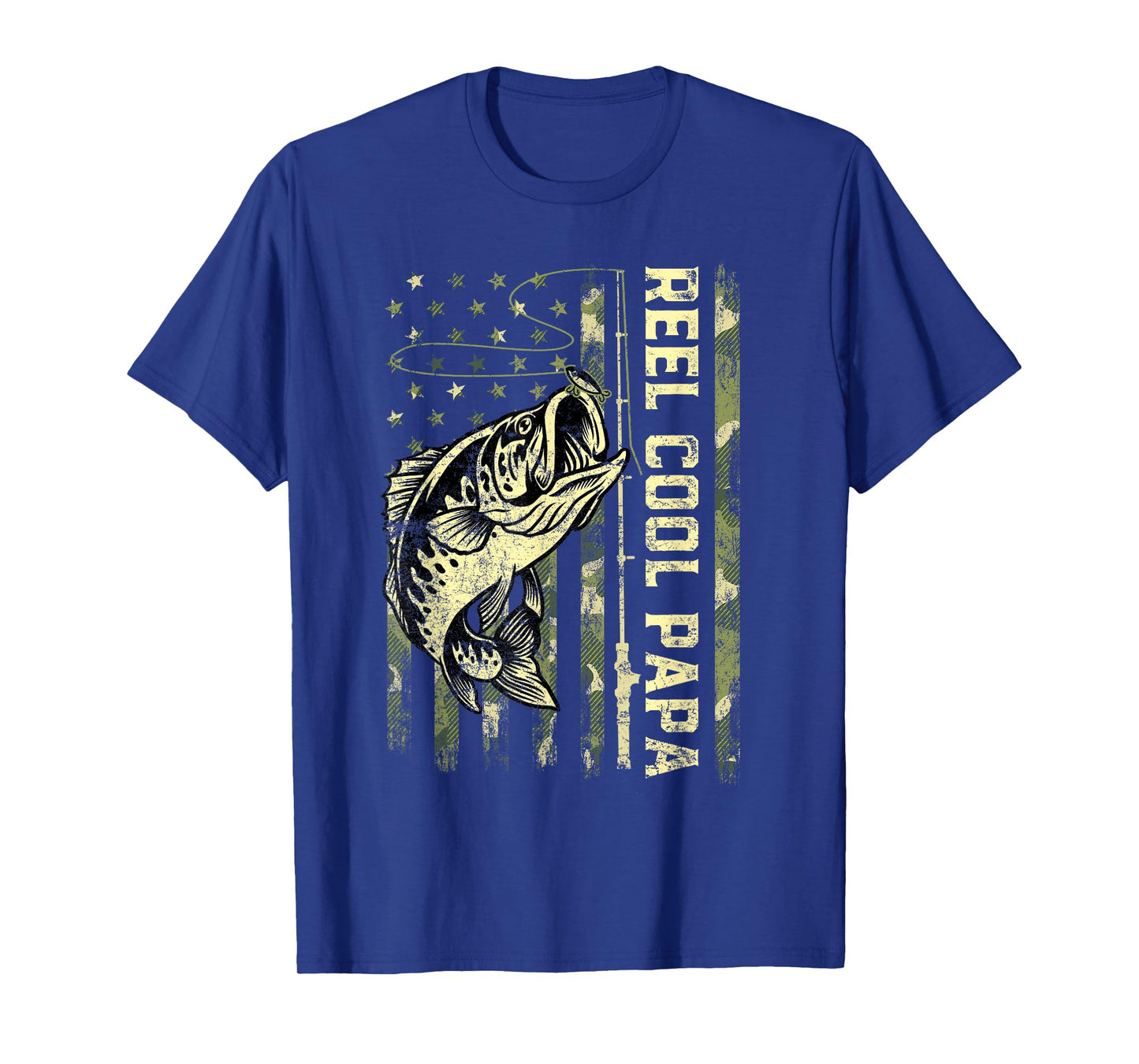 Reel Cool Papa Fisherman Camouflage Father's Day T-Shirt