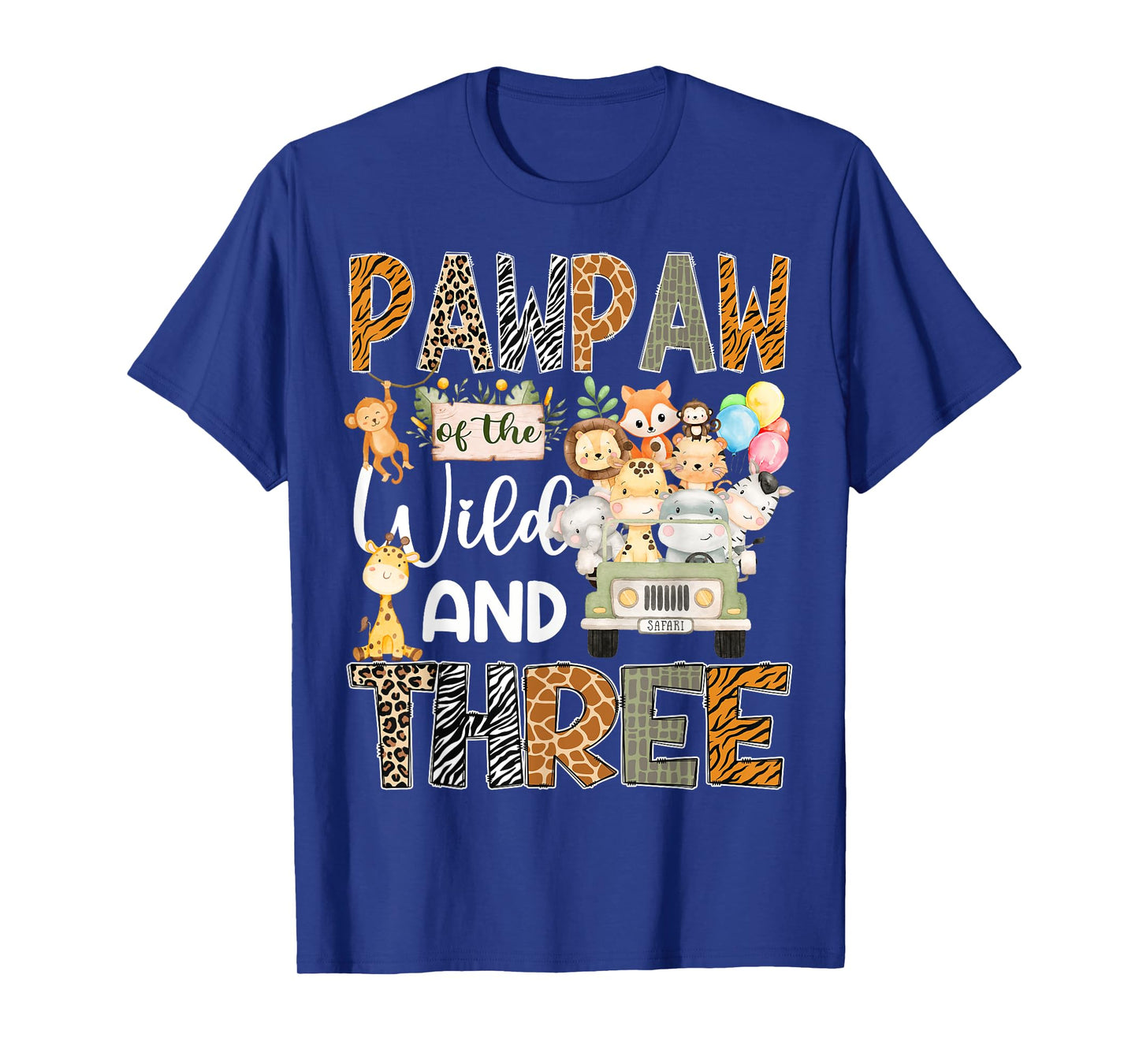 PawPaw Of The Wild Three 3Rd Birthday Safari Jungle T-Shirt