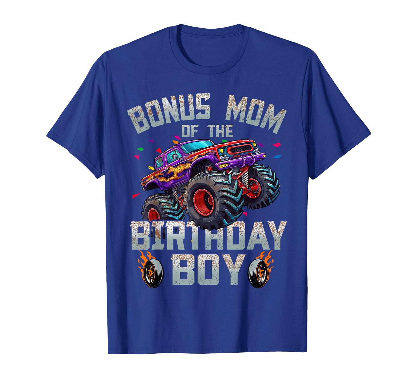 Bonus Mom Of The Birthday Boy Monster Truck Family T-Shirt