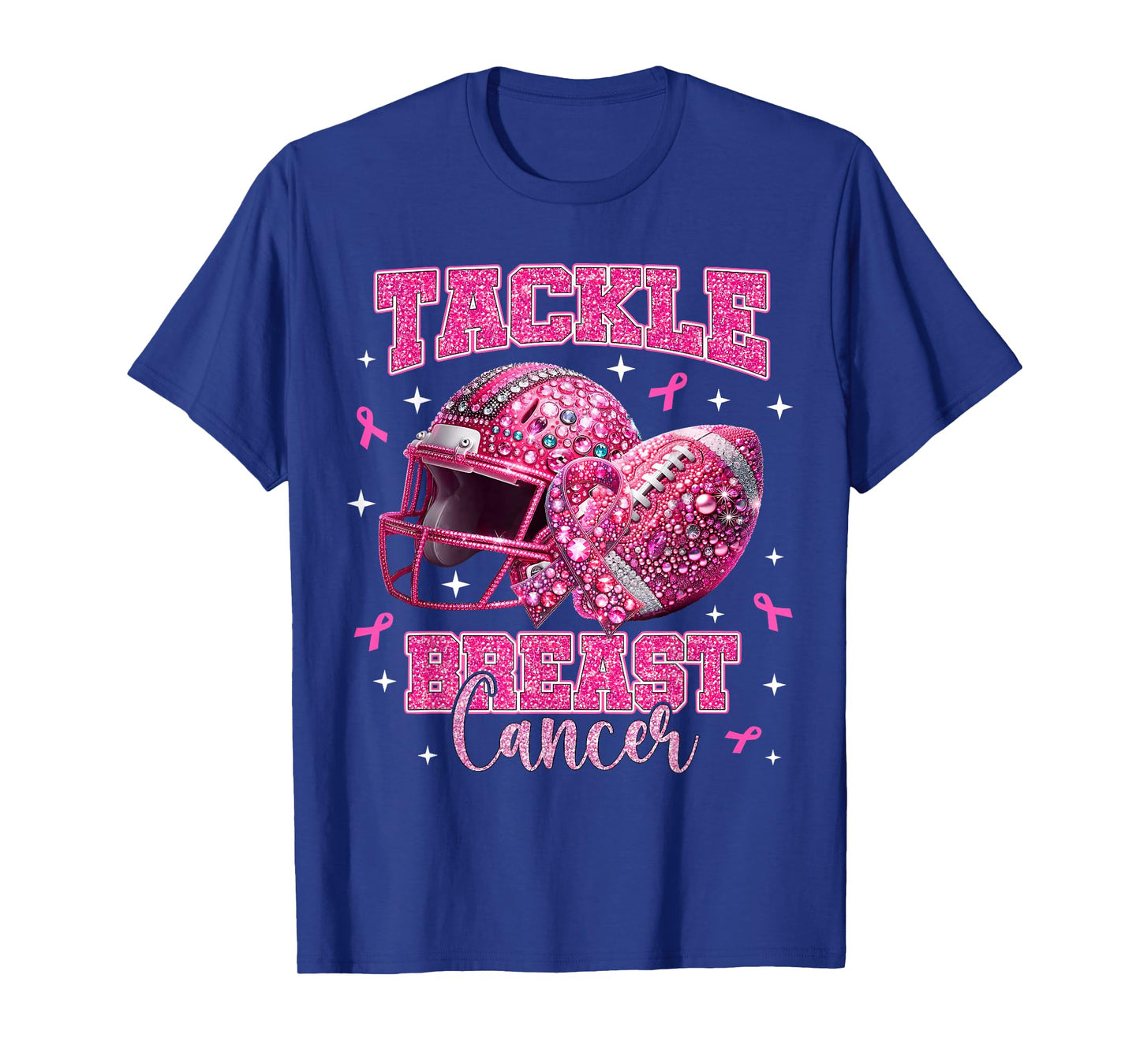 Tackle Breast Cancer Awareness Pink American Football Funny T-Shirt