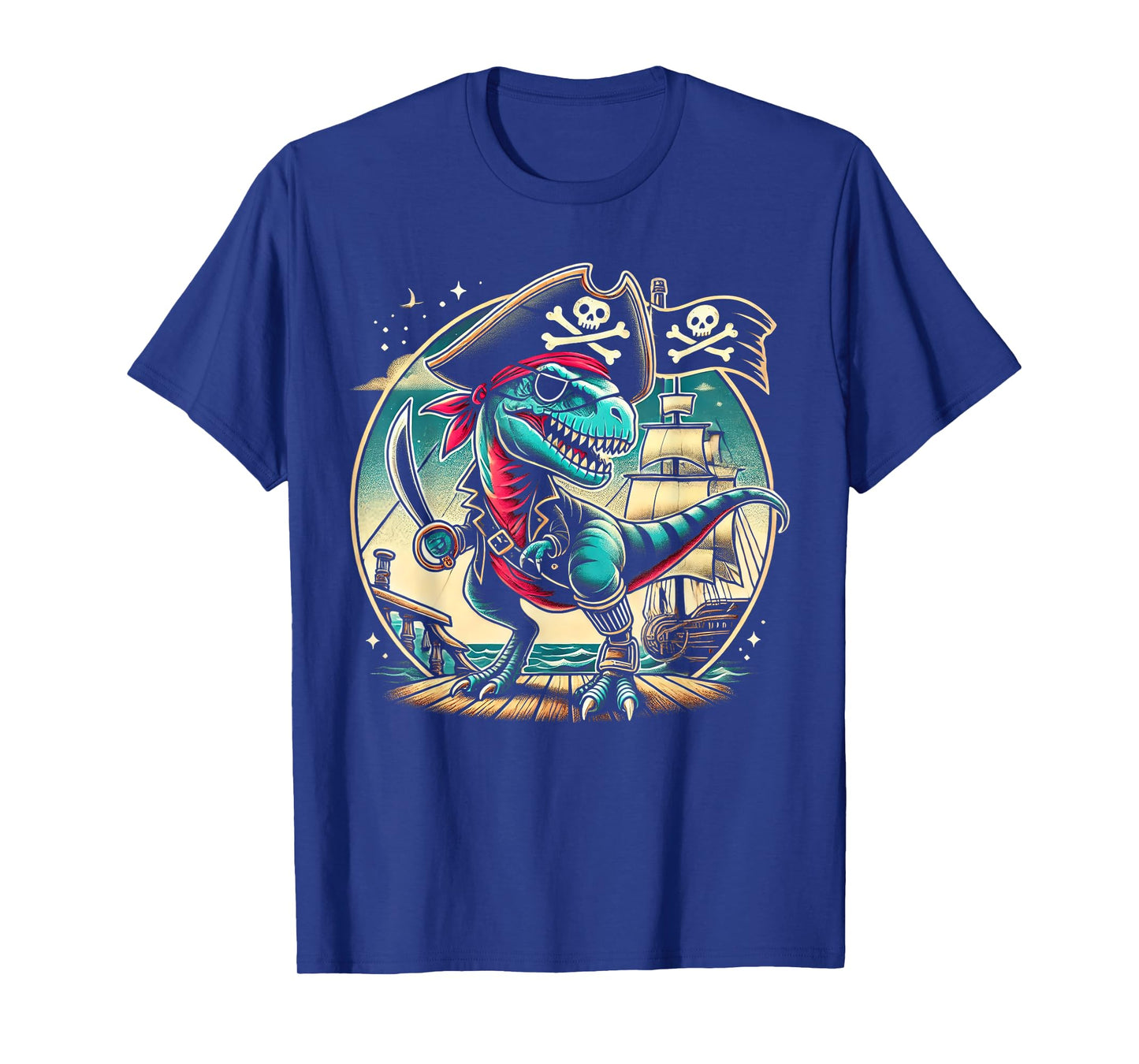 Pirate Dinosaur Tyrannosaurus Funny T-rex Halloween Costume T-Shirt