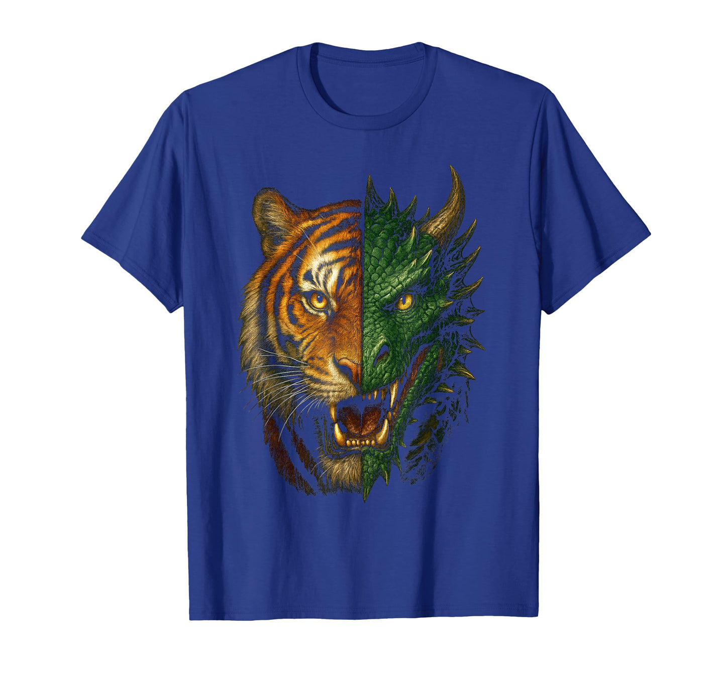 Tiger and Dragon Fusion Art Fantasy T-Shirt