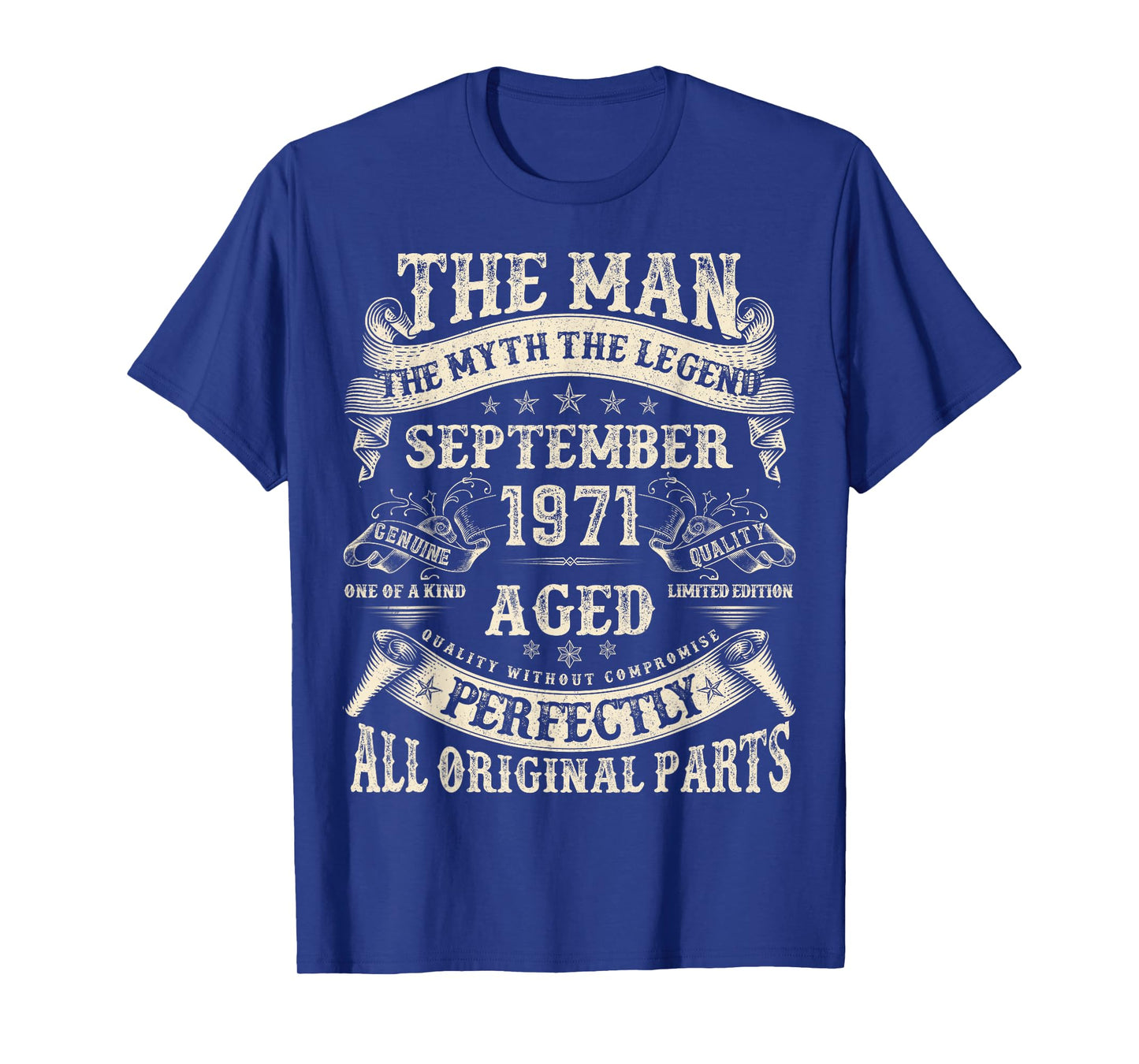 September 1971 54 Year Old Bday Gifts for Men 54th Birthday T-Shirt