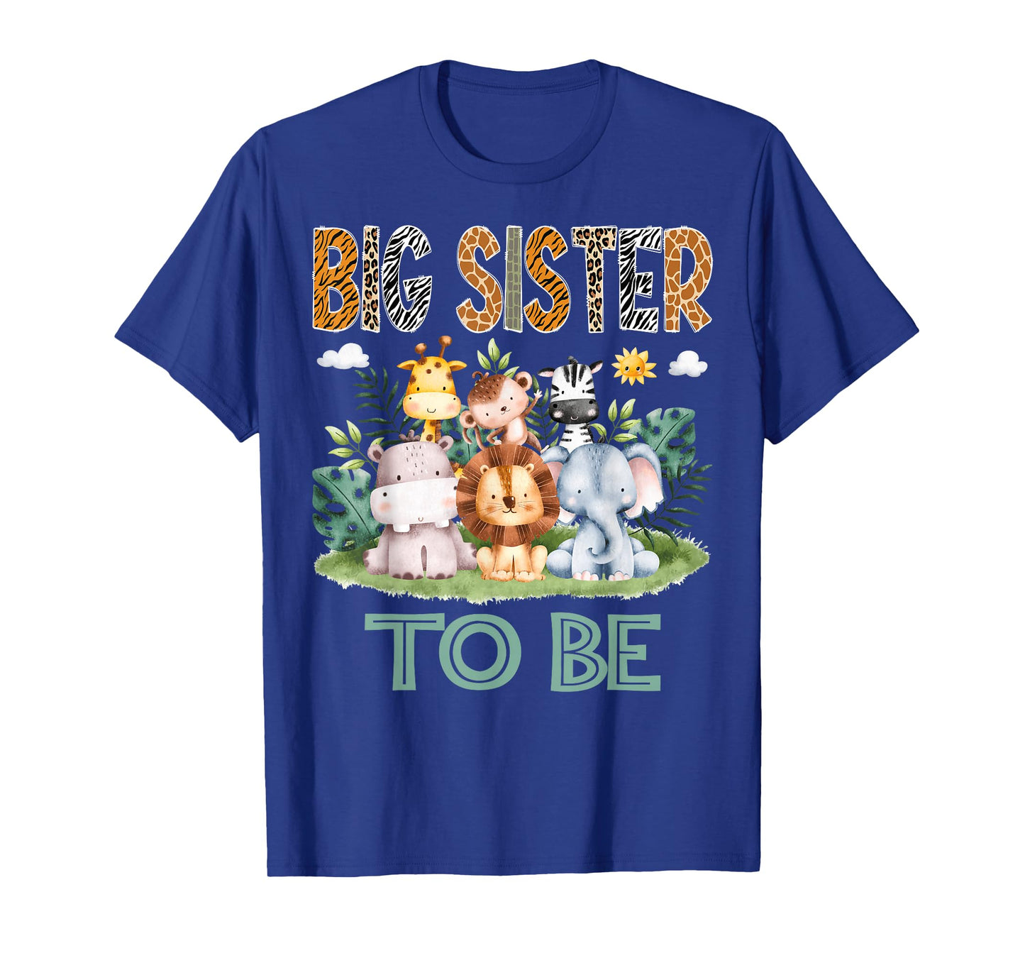 Soon To Be Big Sister Safari Jungle Animal Gender Reveal T-Shirt