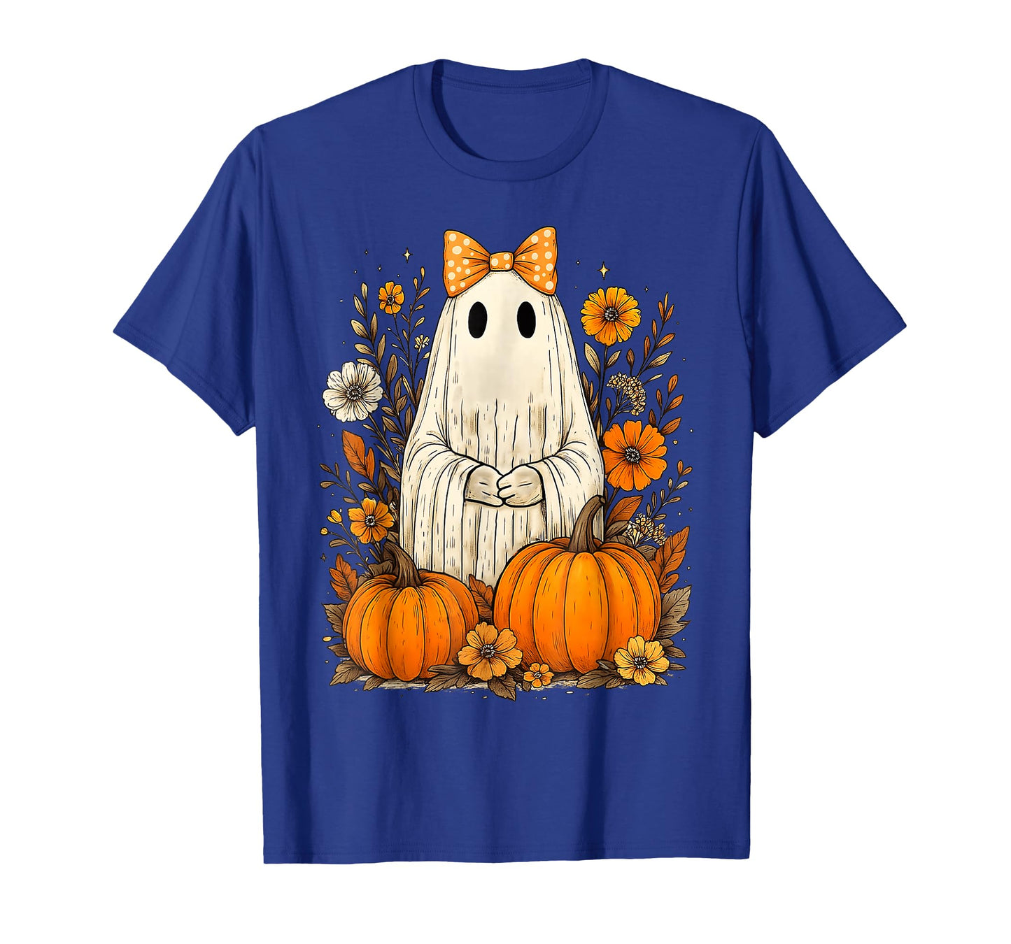 Coquette Mom Ghost Halloween Flower Ghost Spooky Graphic T-Shirt