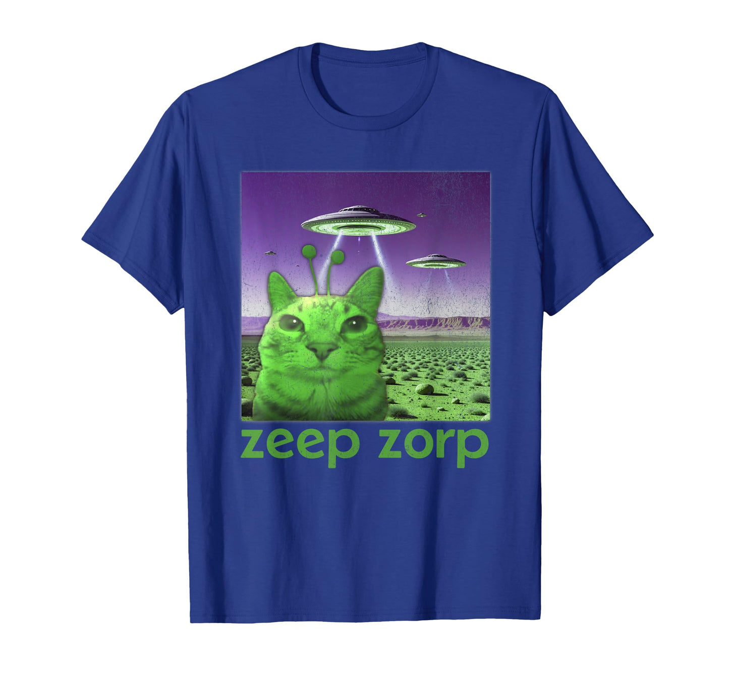 Funny Alien Cat Meme Graphic T-Shirt