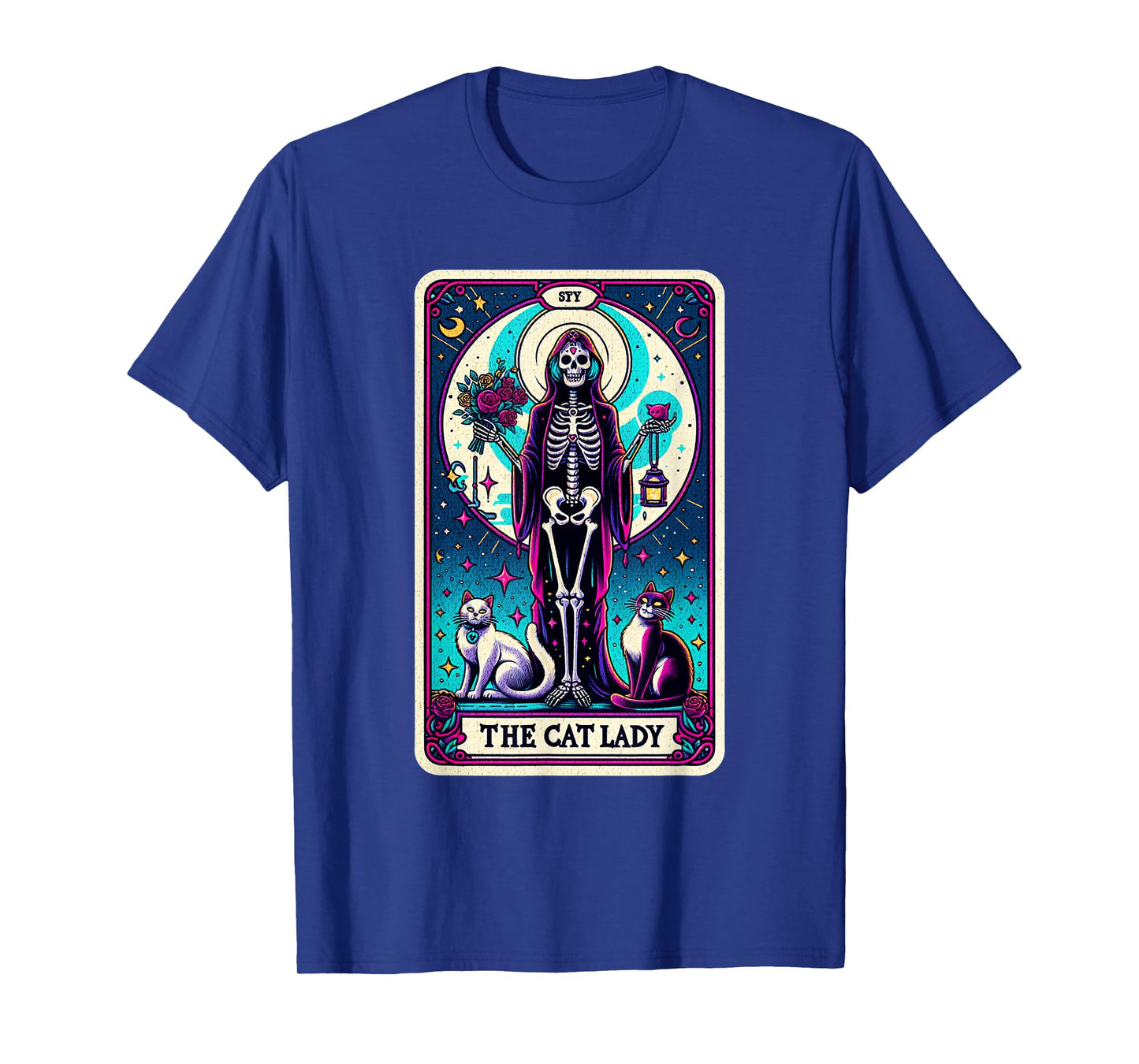 "The Cat Lady" Skeleton Tarot Card T-Shirt