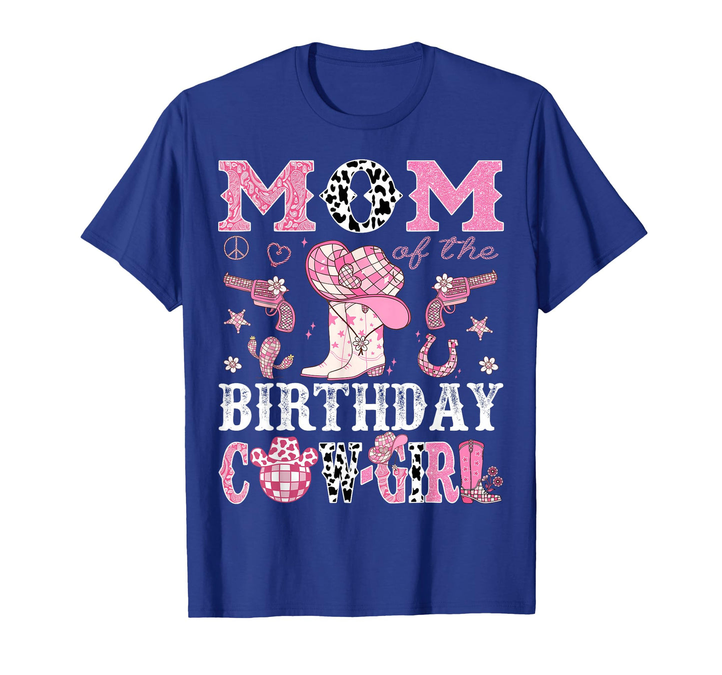 Mom Of The Birthday Cow-Girl Pink Disco Rodeo Western T-Shirt
