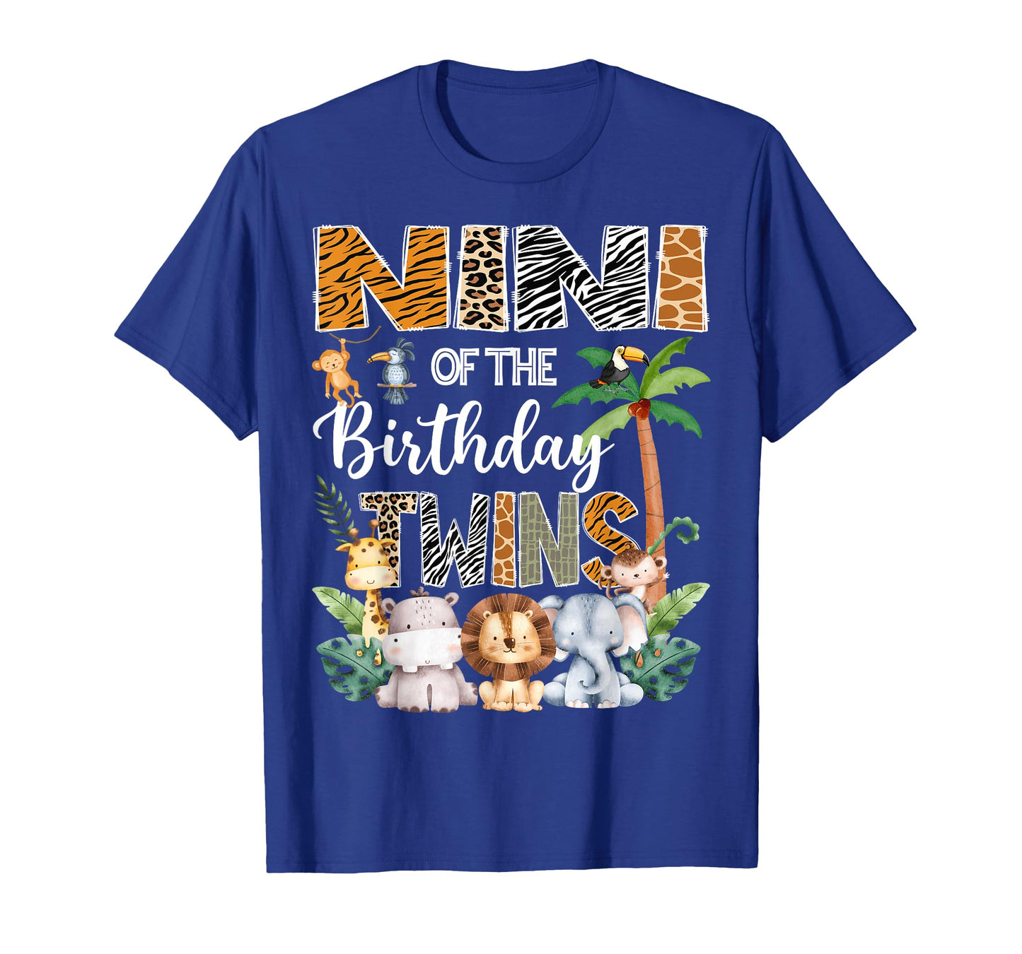 Nini Of The Birthday Twins Safari Jungle Animal Lover T-Shirt