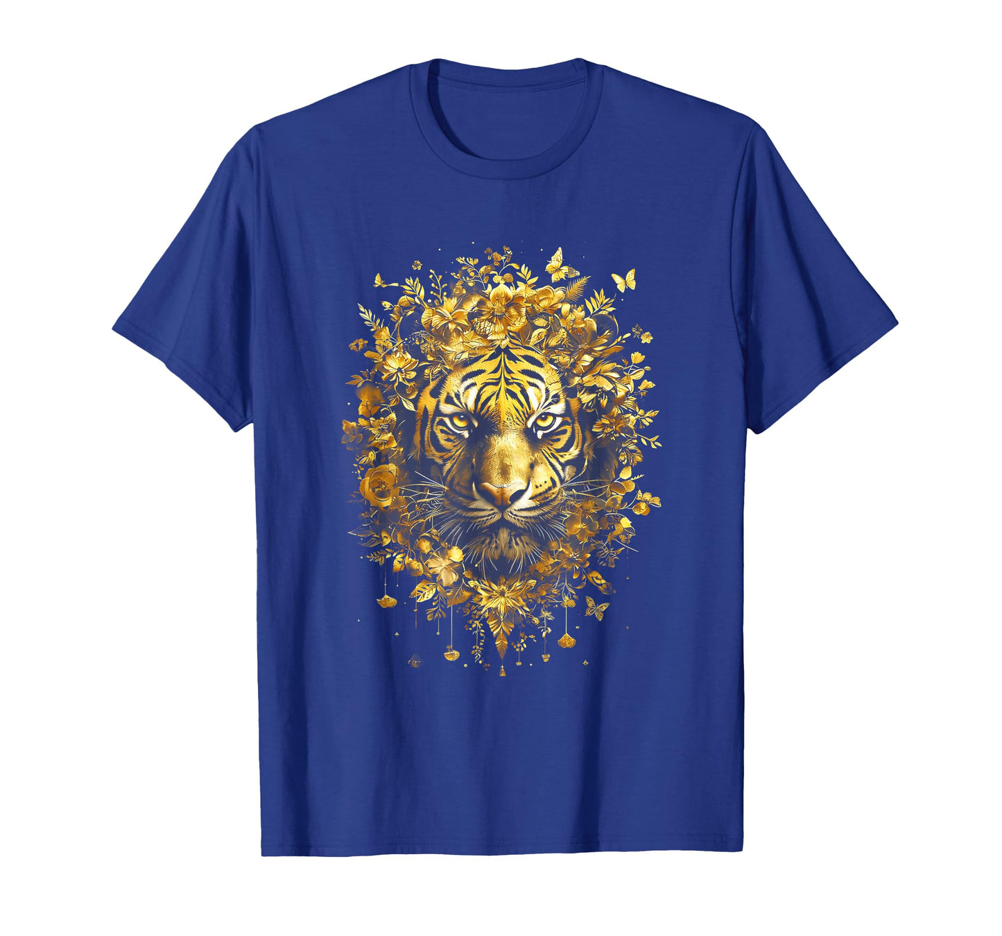 Black n Gold Striped Tiger Portrait Wildlife Animal T-Shirt