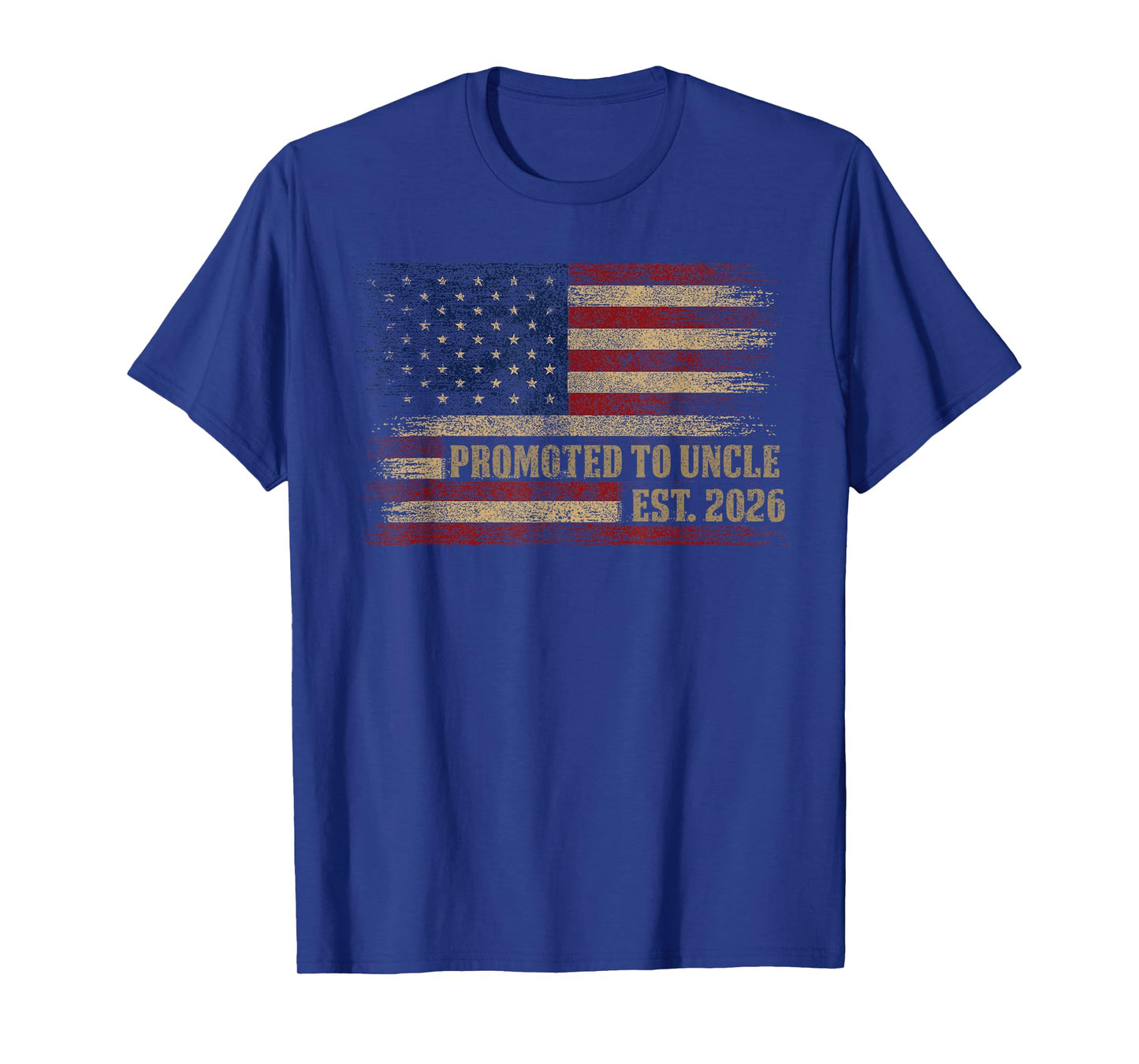 Promoted To Uncle Est 2026 Usa Vintage Flag Fathers Day T-Shirt