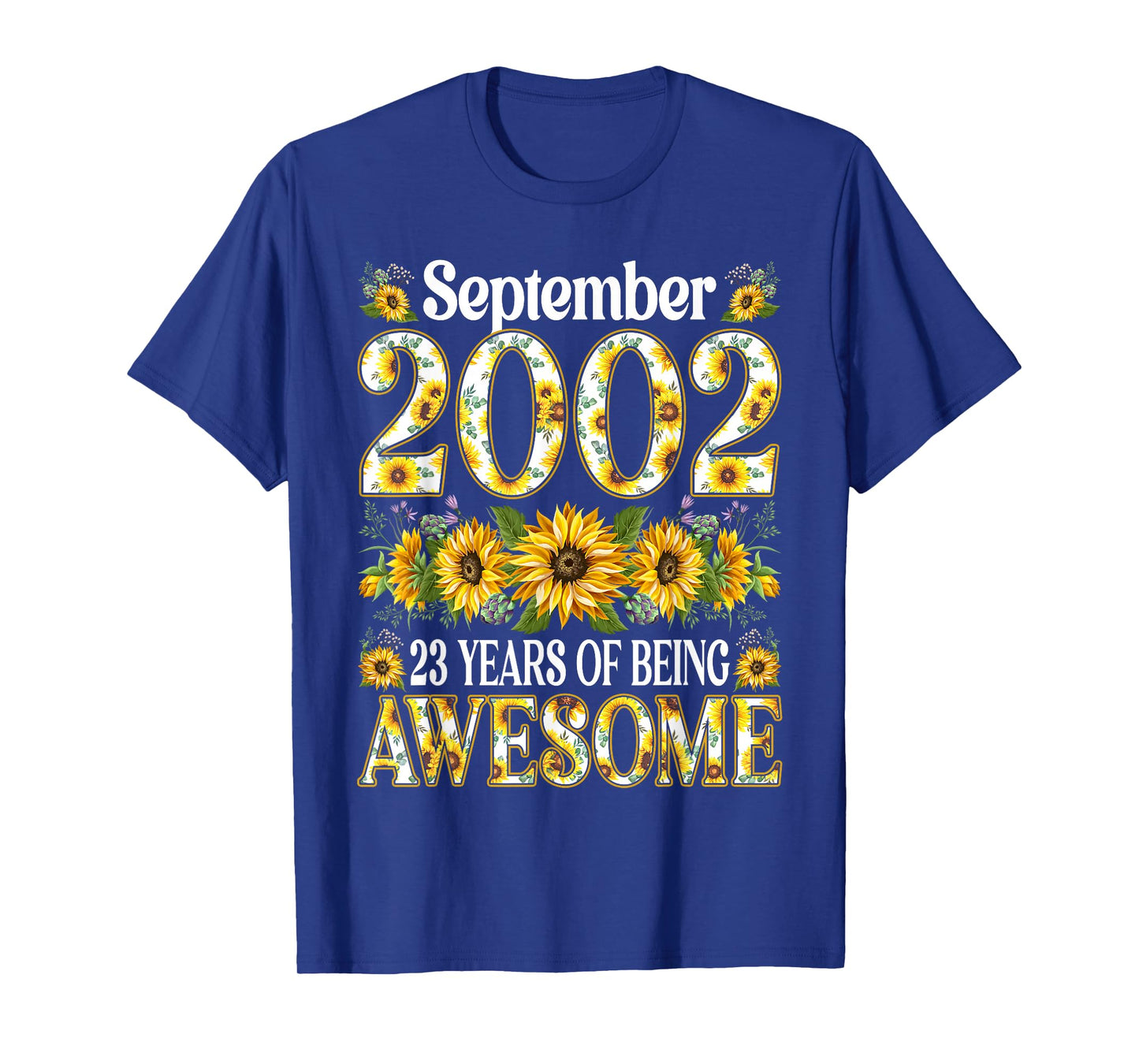 23 Year Old Floral September 2002 23rd Birthday Gifts Women T-Shirt