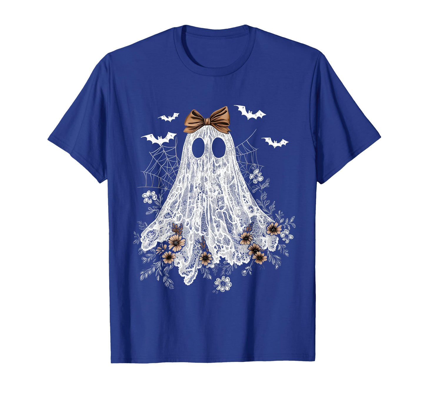 Halloween Shirt Floral Ghost Halloween Costume Girls Women T-Shirt