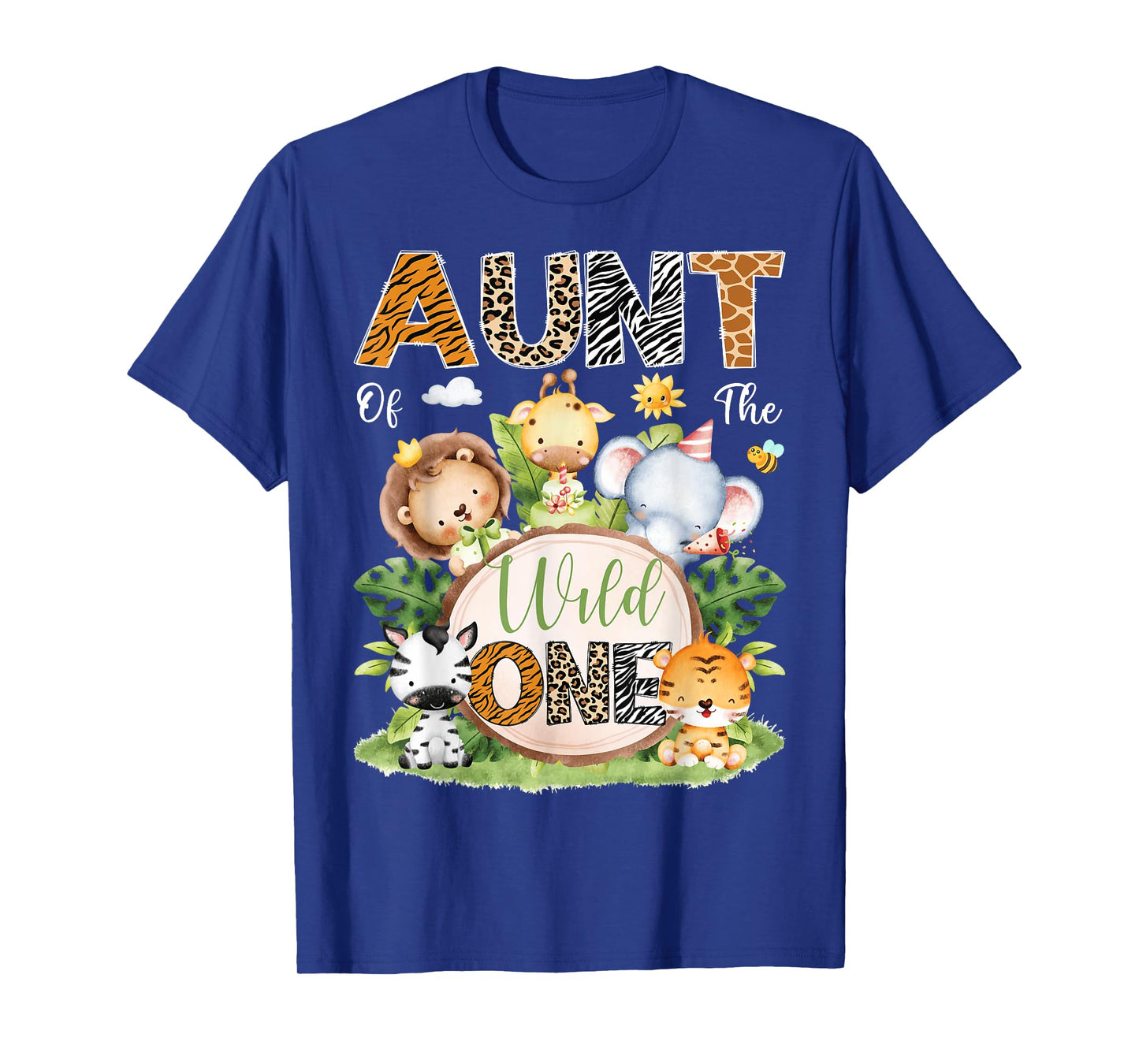 Aunt Of The Wild One 1St Birthday Kids Safari Jungle T-Shirt