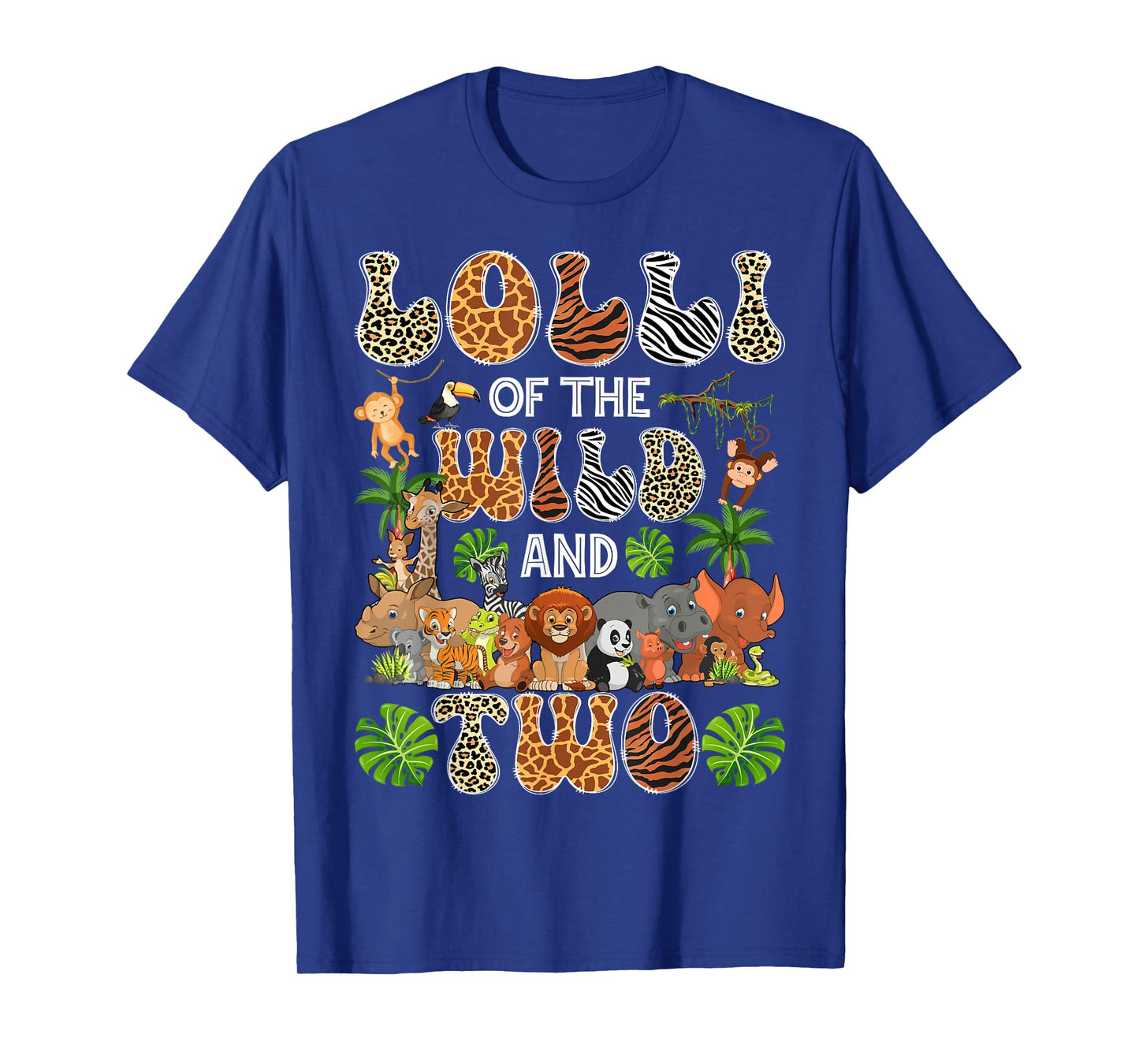 Lolli Of The Wild And Two 2Nd Birthday Boy Safari Jungle T-Shirt