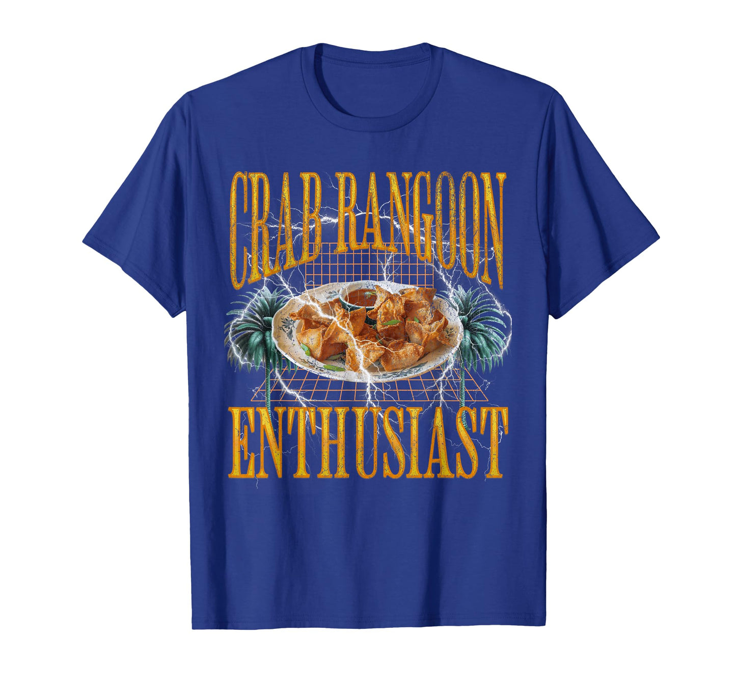 Funny Crab Rangoon Enthusiast Meme Bootleg Flames T-Shirt