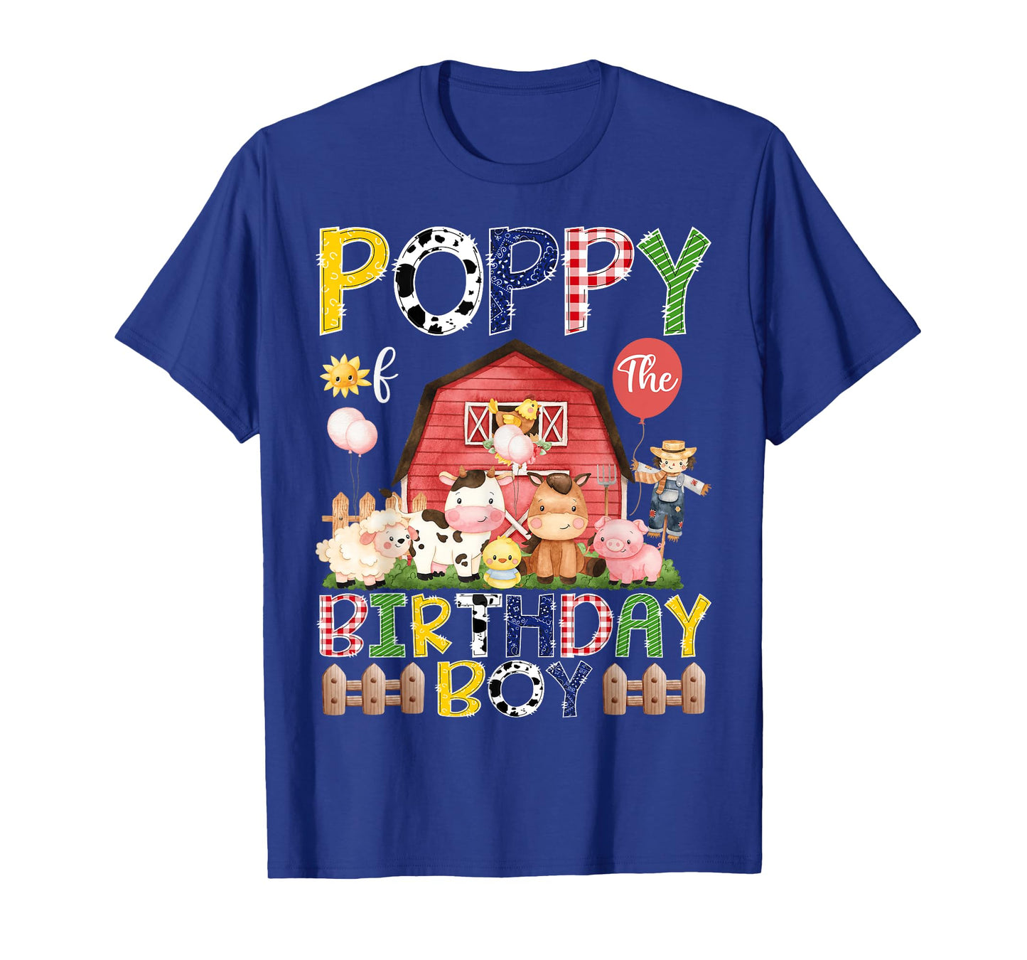 Poppy Of The Birthday Boy 1St Birthday Red Cow Farm T-Shirt