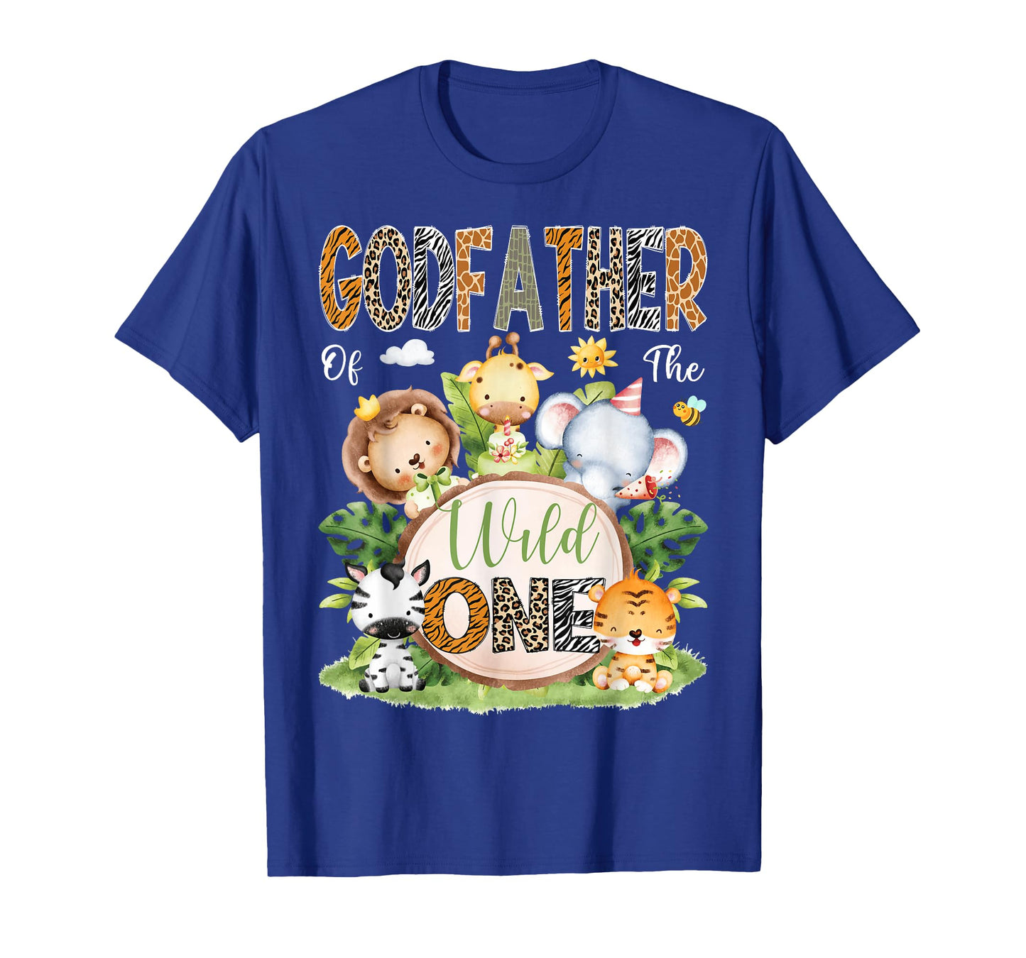 GodFather Of The Wild One 1St Birthday Kids Safari Jungle T-Shirt