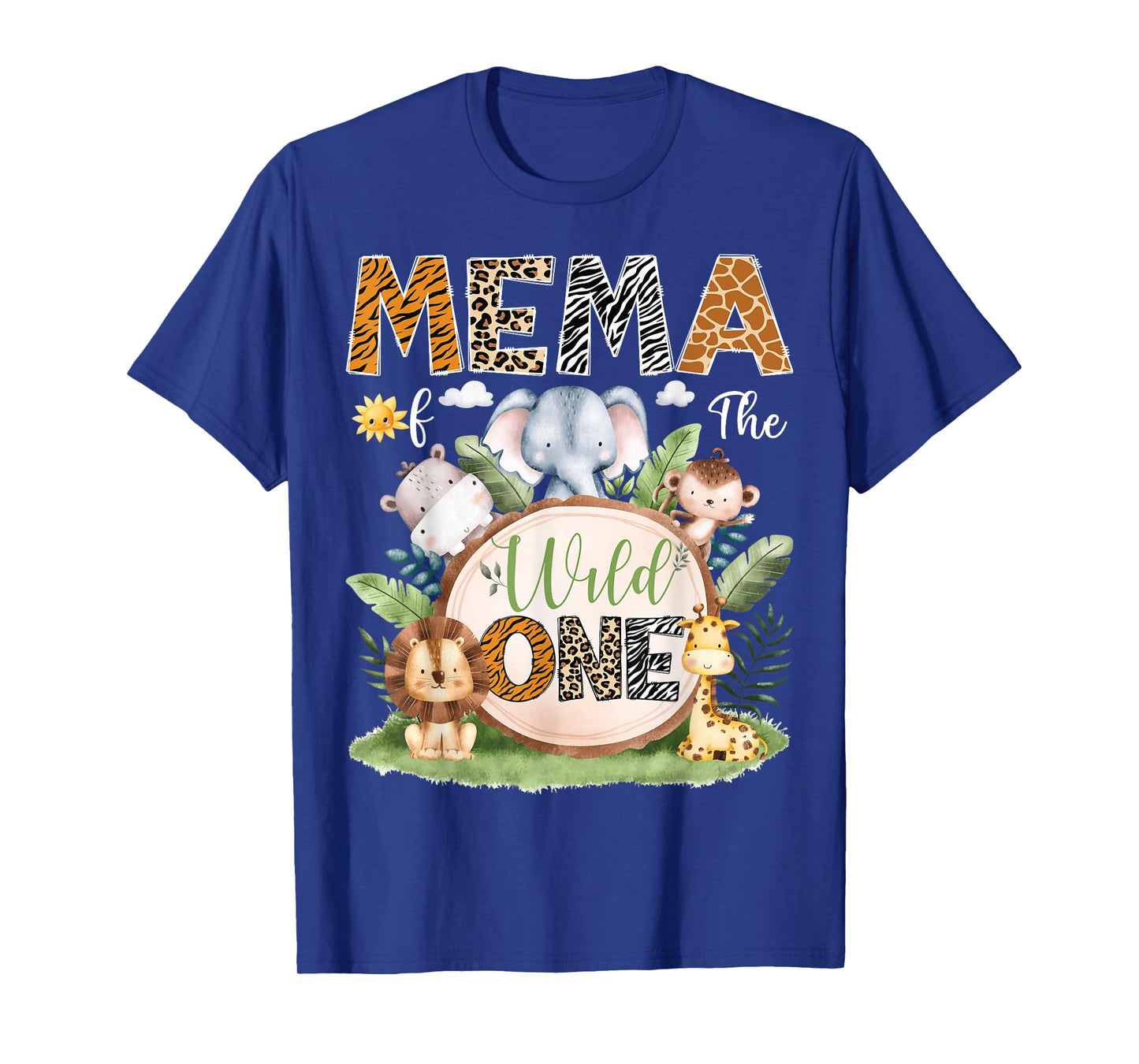 Mema Of The Wild One Safari Woodland 1St Birthday Kids T-Shirt