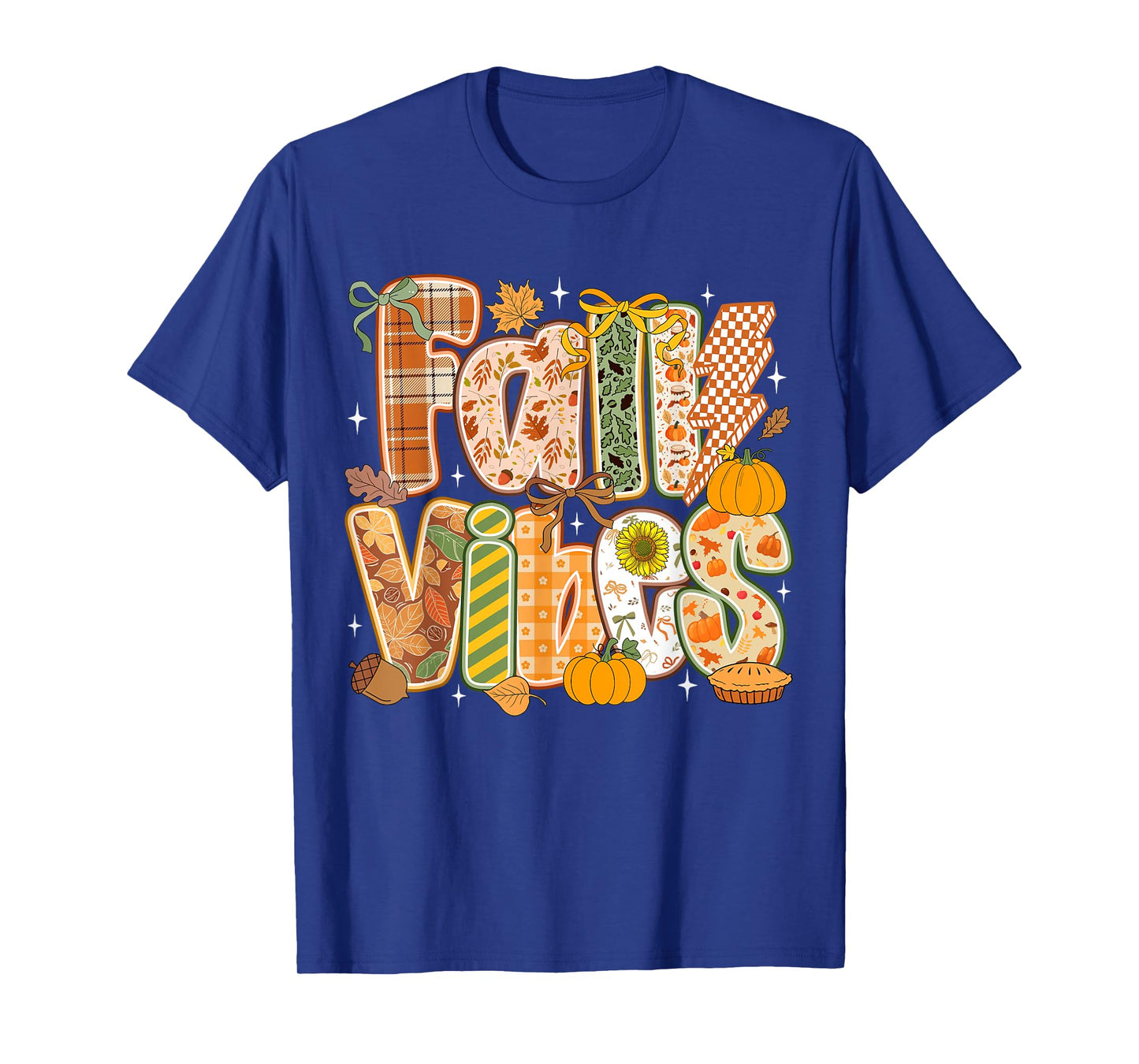 Retro Fall Vibes Autumn Thankful Pumpkin Season Women Kids T-Shirt