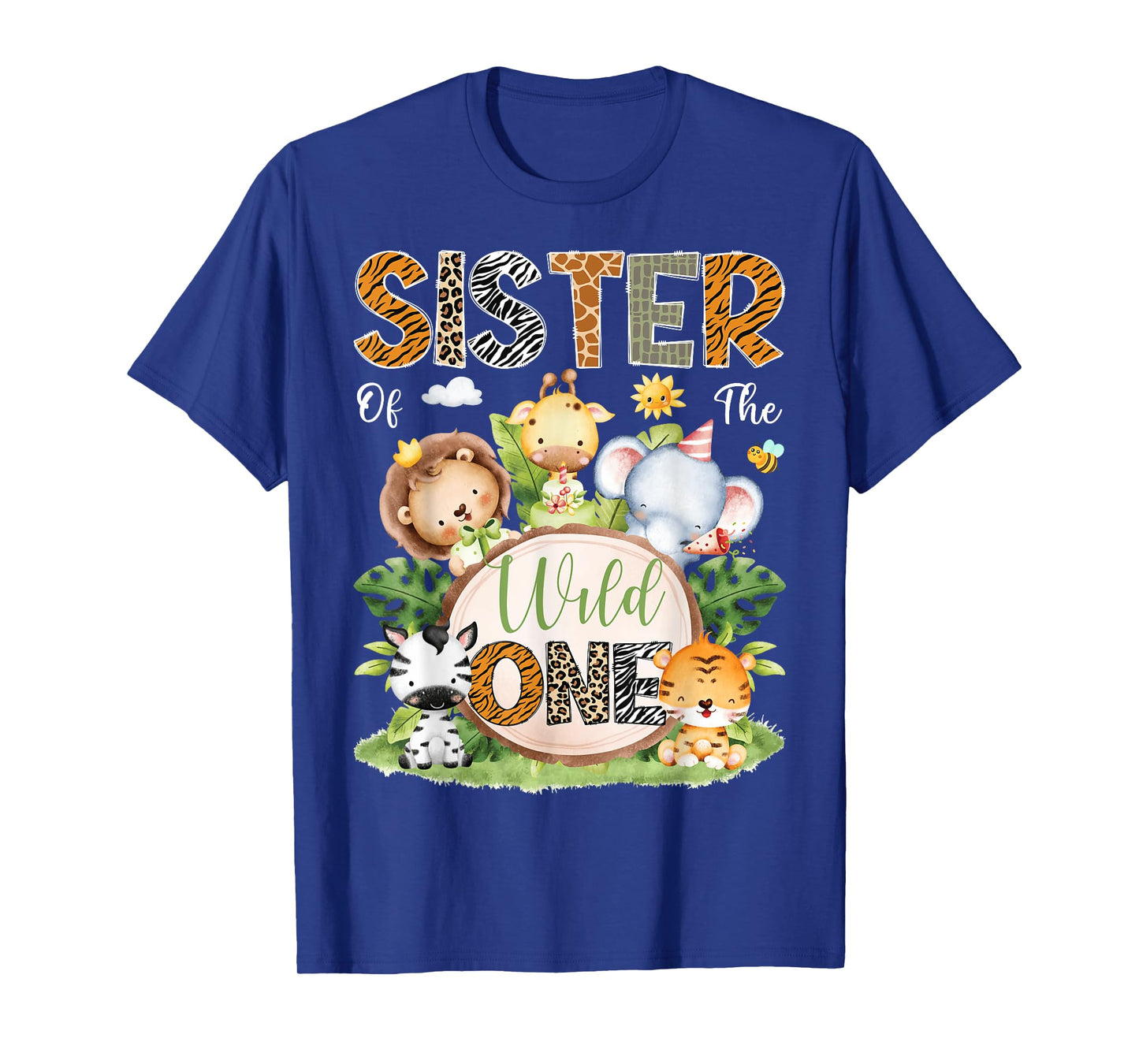 Sister Of The Wild One 1St Birthday Kids Safari Jungle T-Shirt