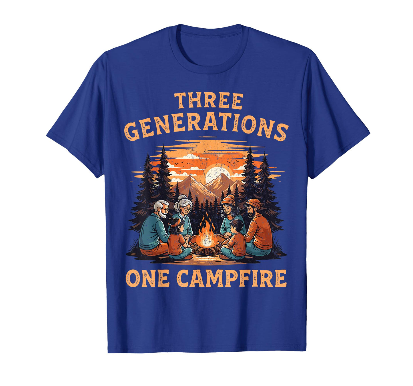 Grandpa Grandma Summer Camp Fun Family Camping Trip Matching T-Shirt