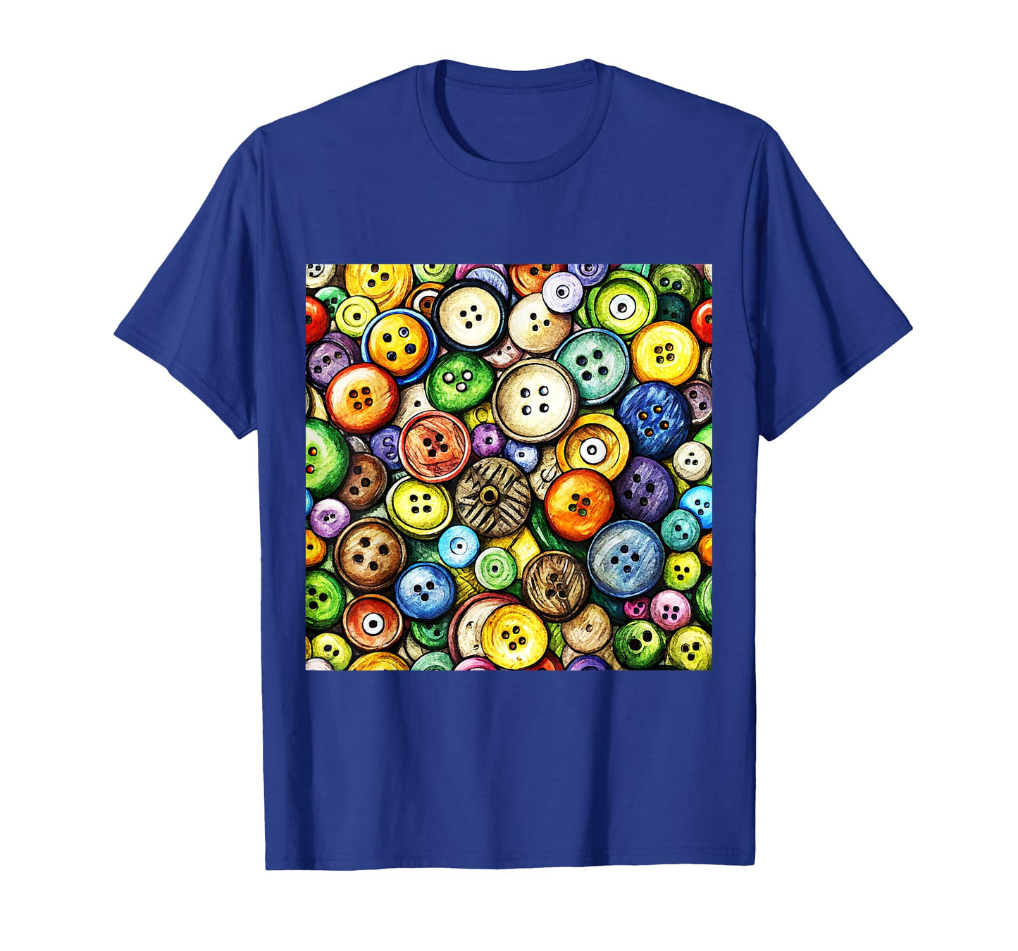 MULTICOLOR BUTTON PATTERN T-Shirt