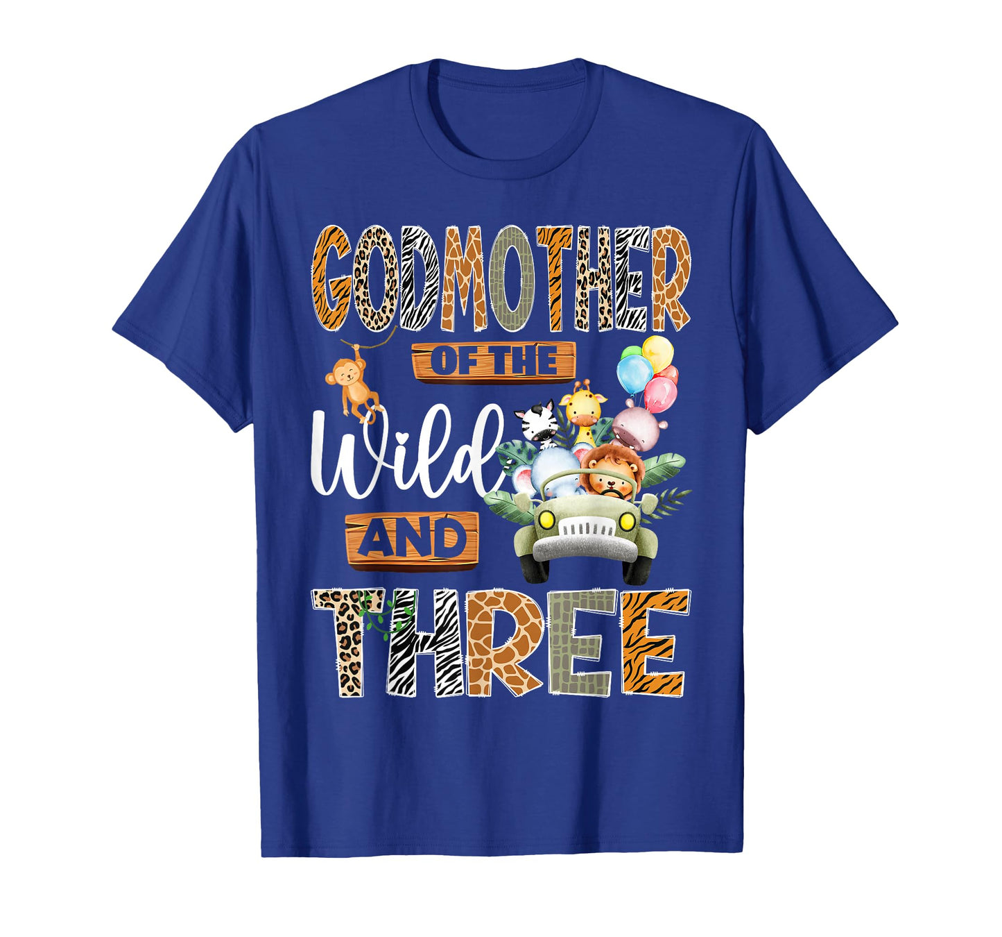 Godmother of The Wild & Three 3Rd Birthday Boy Safari Truck T-Shirt