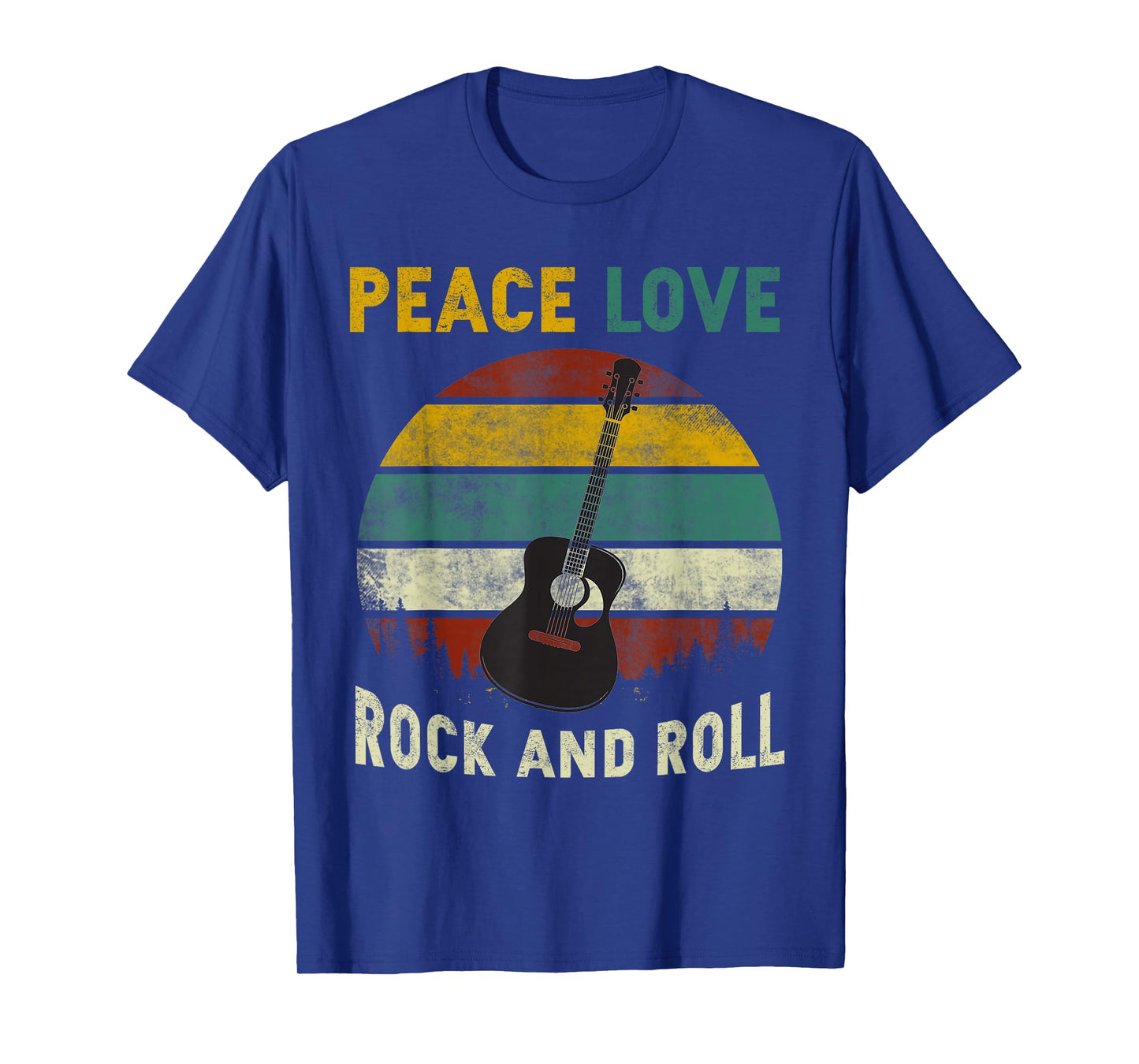 Peace Love Rock and Roll Guitar Player Guitarist Vintage T-Shirt
