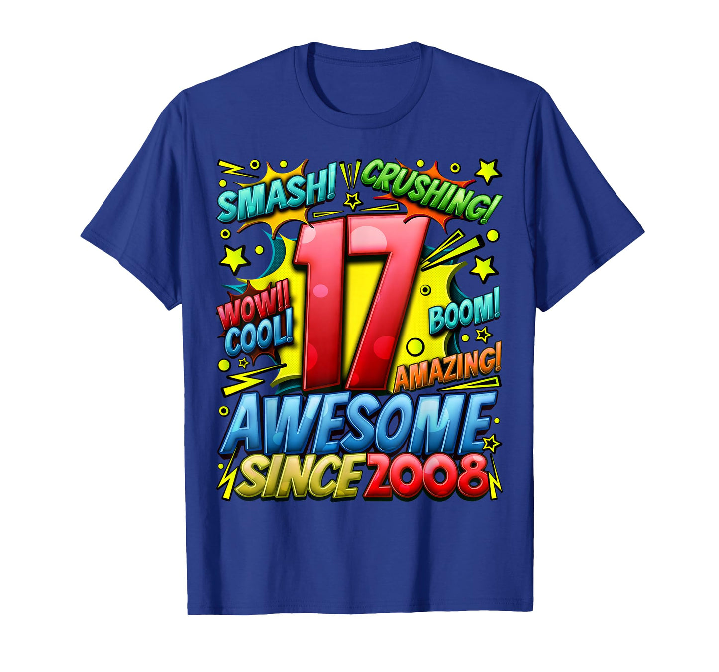 New Comic Style Birthday Gifts 2025 For Boys 17th Birthday Boy Unisex-Kids T-Shirt Black Small