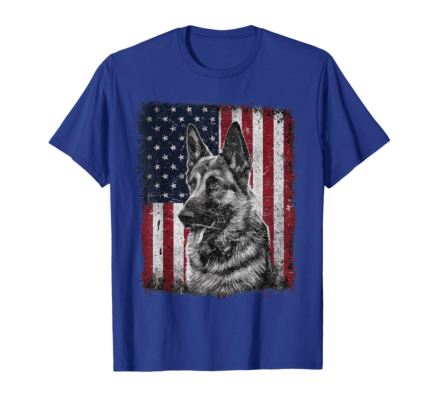 Patriotic German Shepherd Dog American Flag 4th of July T-Shirt