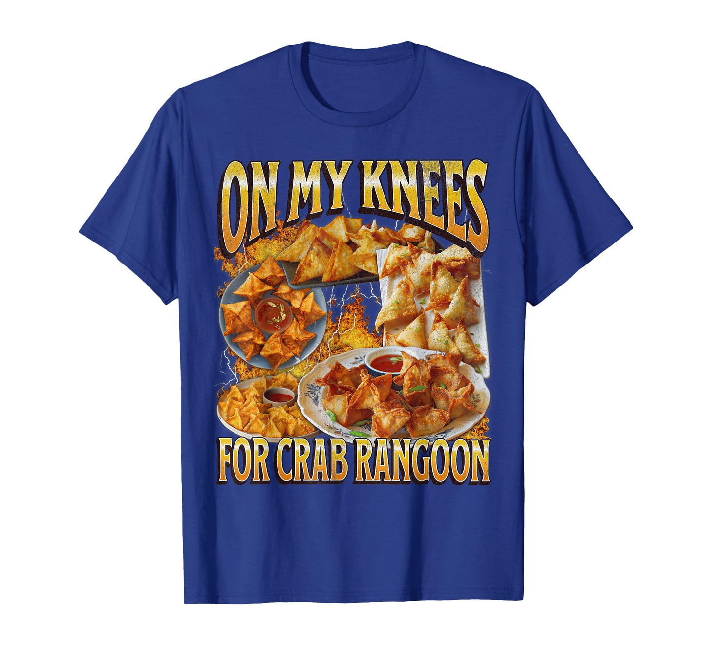 On My Knees Funny Crab Rangoon Meme Bootleg Graphic T-Shirt