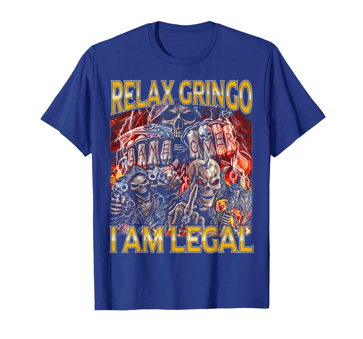 Relax Gringo Edgy Skeleton Bootleg Hard Skeleton Meme T-Shirt