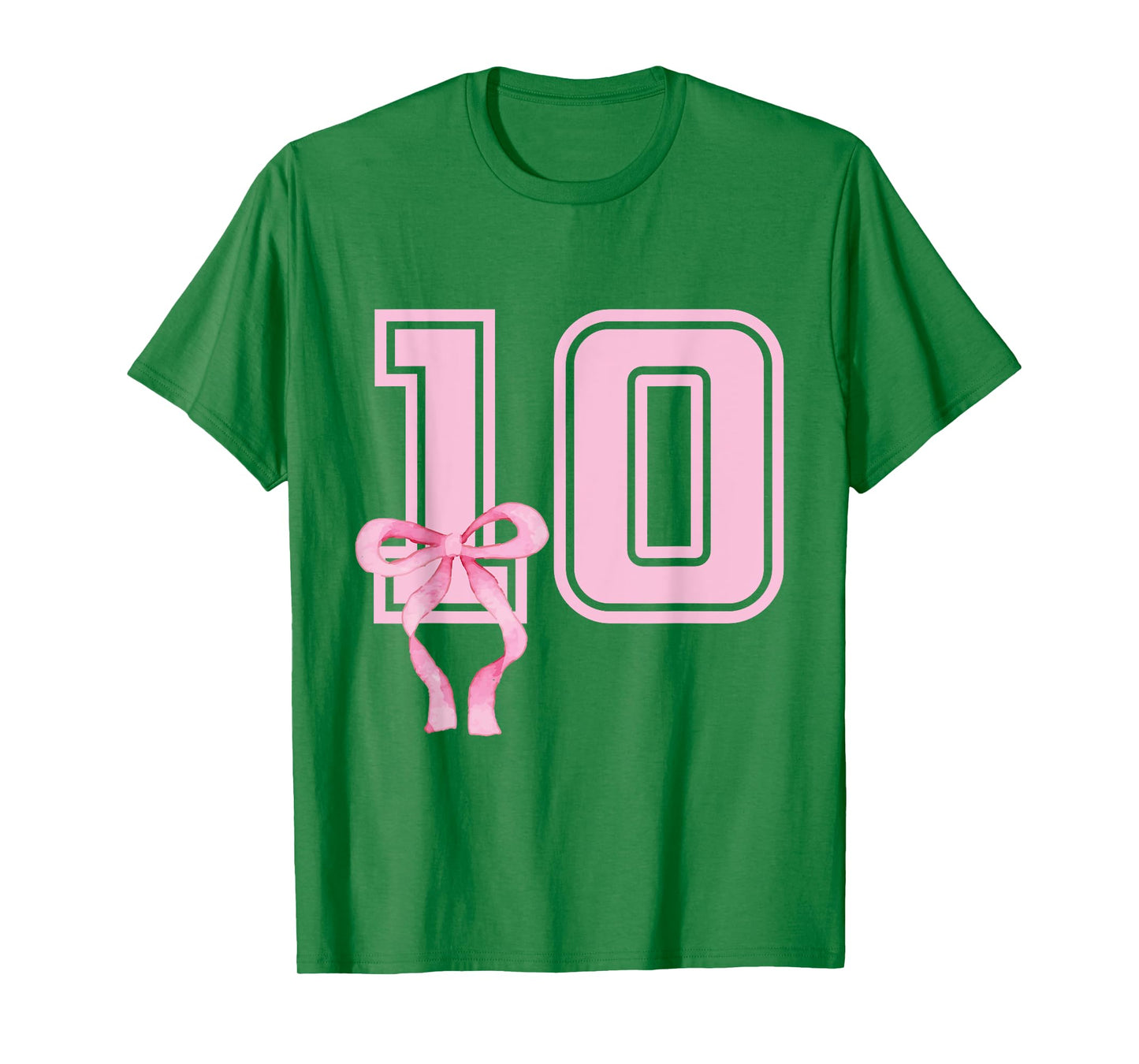10 Year Old Birthday Girl Coquette Pink Bow Aesthetic T-Shirt