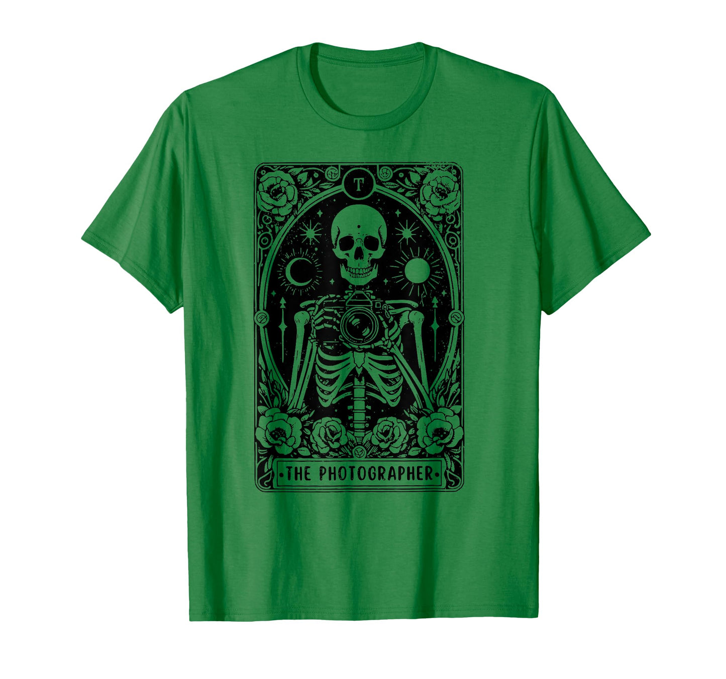 The Photographer Tarot Card, Skeleton Photography Camera T-Shirt