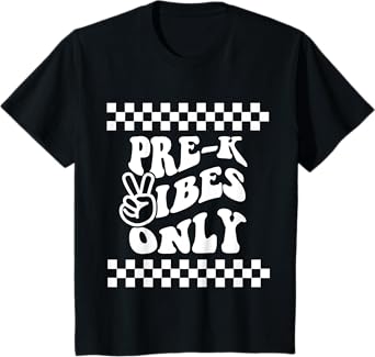 Pre K Vibes Only Retro Girl First Day of PreK Boy Toddlers T-Shirt