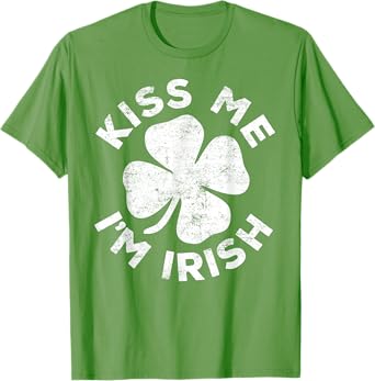 Kiss Me I'm Irish Shirt Funny Men Women Kids St Patricks Day T-Shirt
