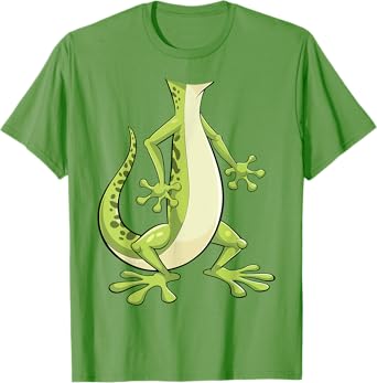 Gecko Shirt Adult Kids Men Women Green Lizard Costume T-Shirt