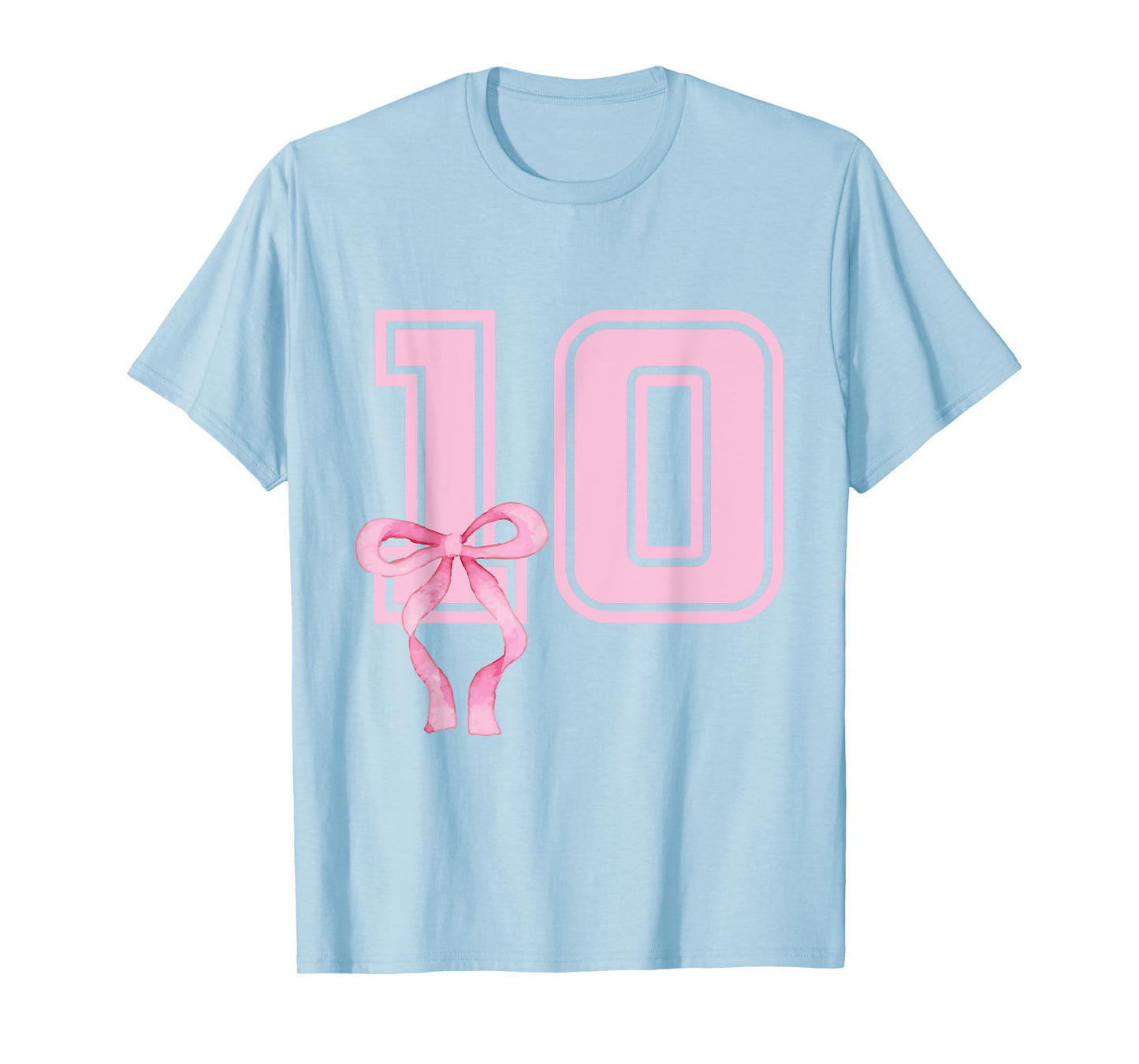 10 Year Old Birthday Girl Coquette Pink Bow Aesthetic T-Shirt